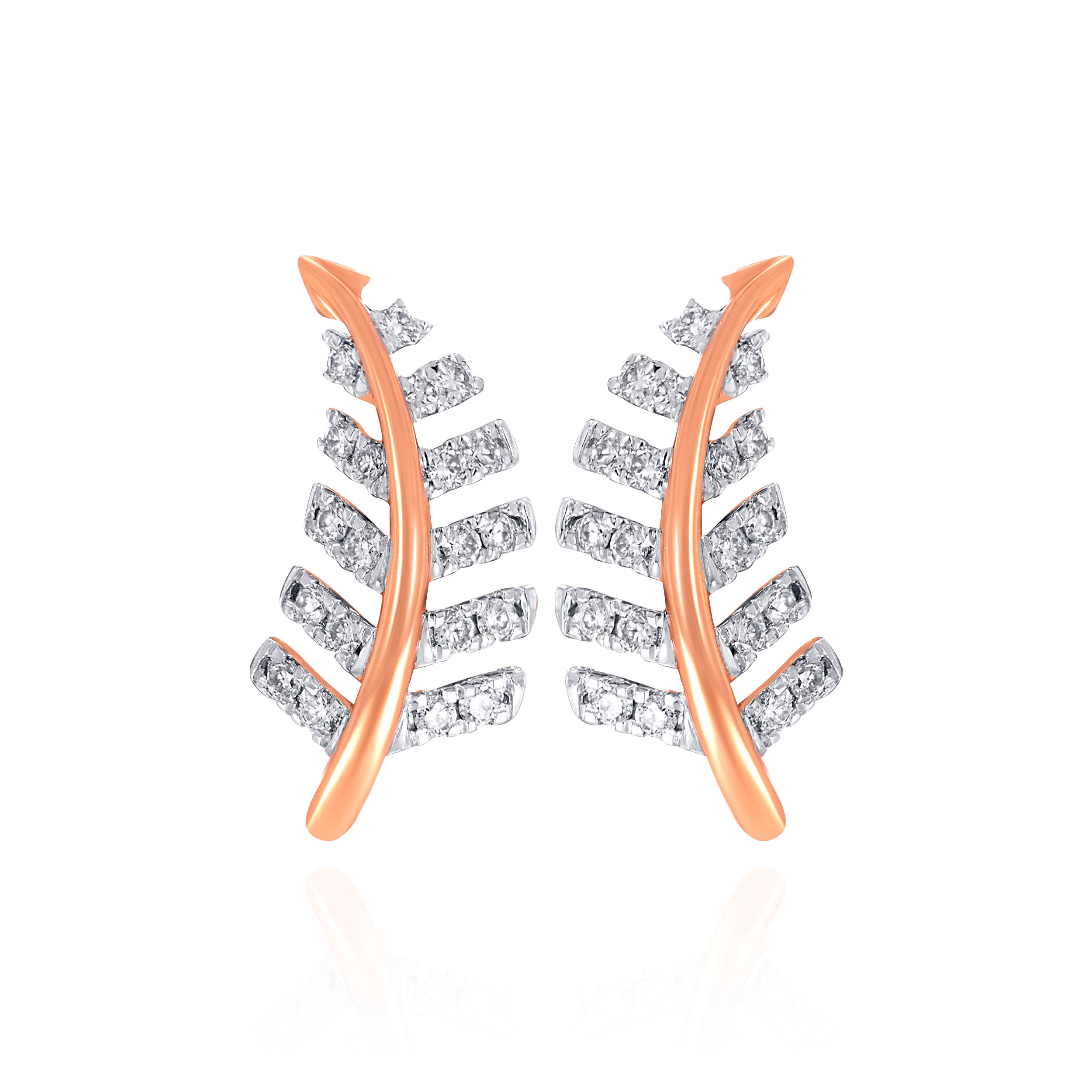 Rose Fern Diamond Earrings - Senco Gold and Diamonds