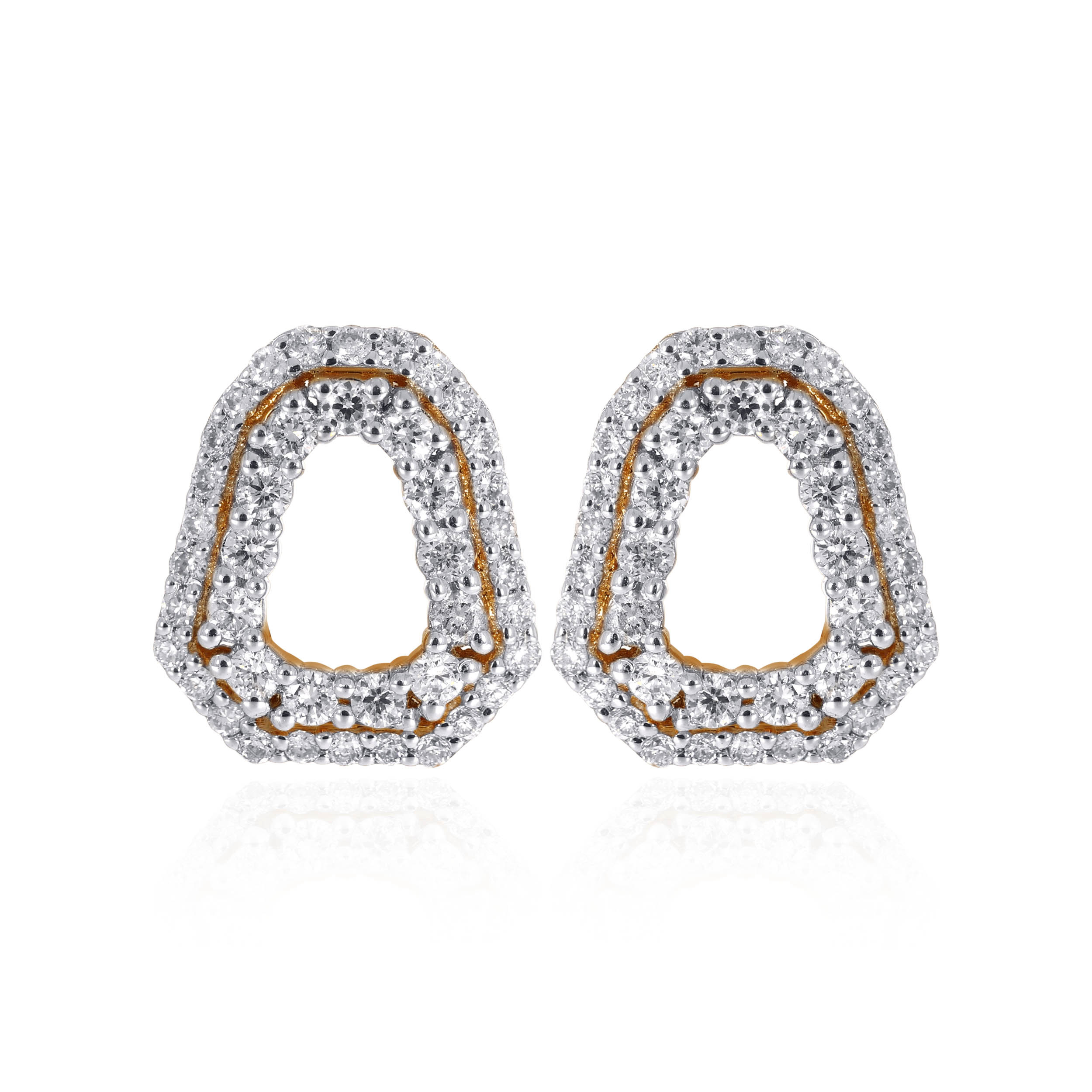 Refined Contour Diamond Studs - Senco Gold and Diamonds