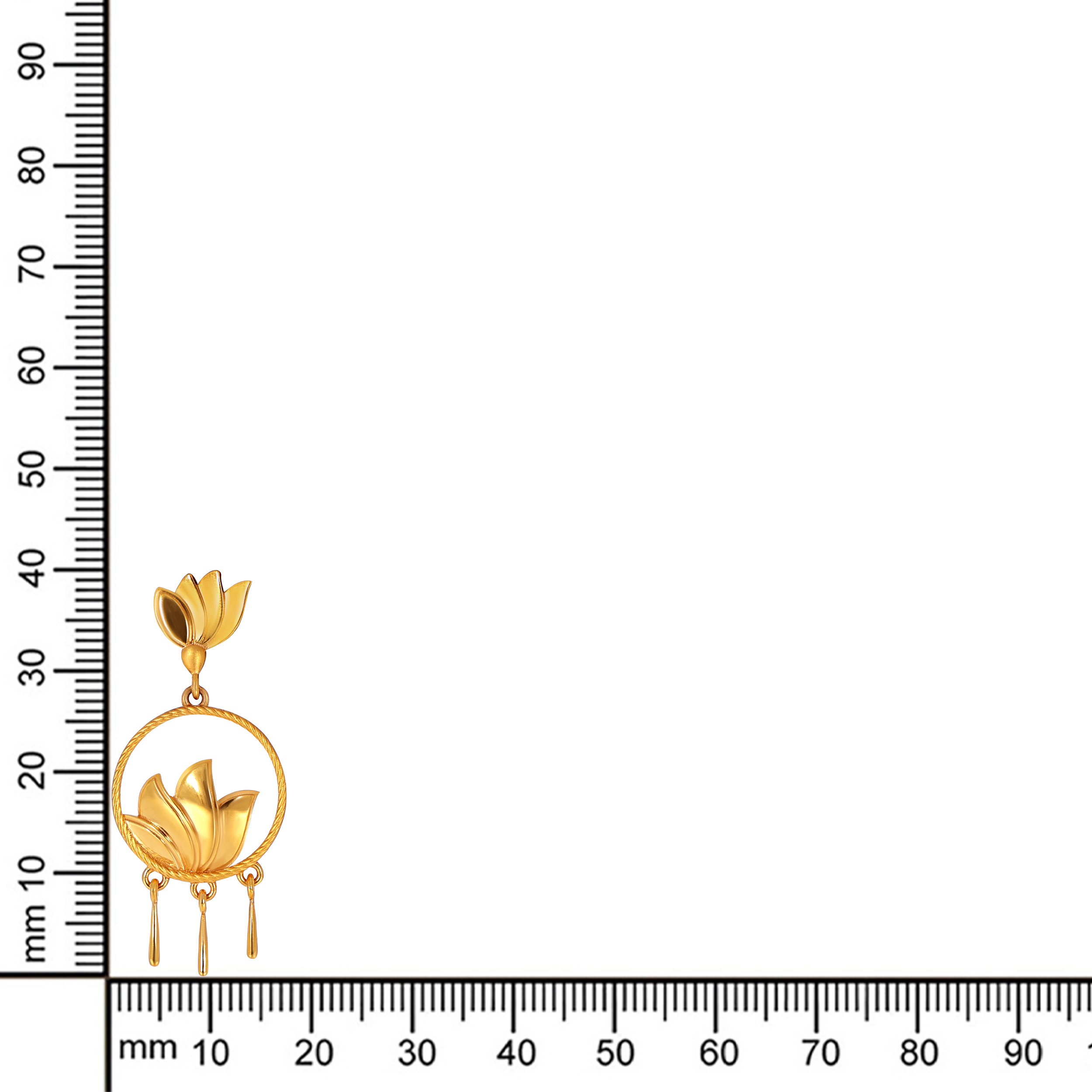 22K Yellow Gold Drop Earrings-GP-SAD0005743 - Senco Gold and Diamonds