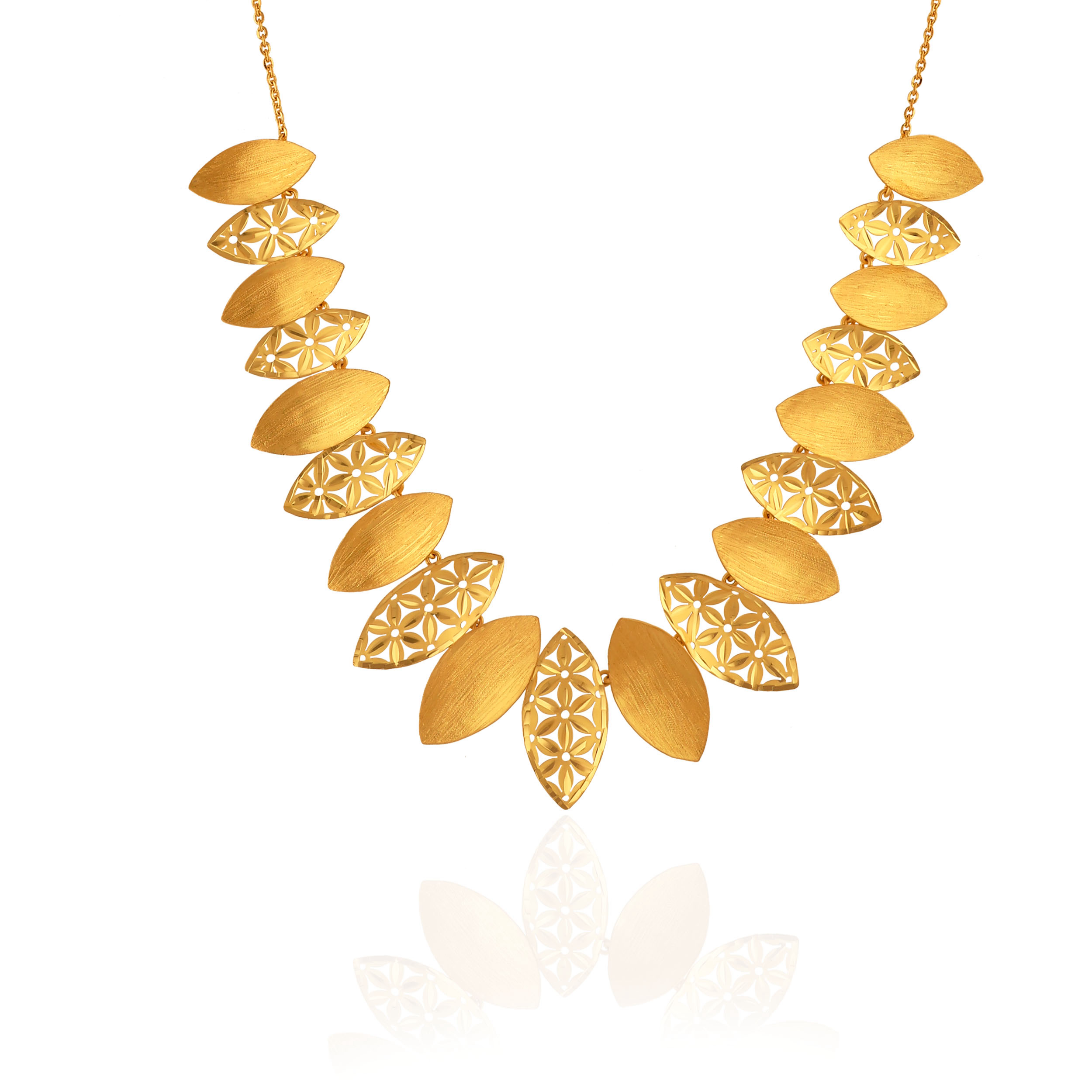 Lattice Leaf Gold Necklace - Senco Gold and Diamonds