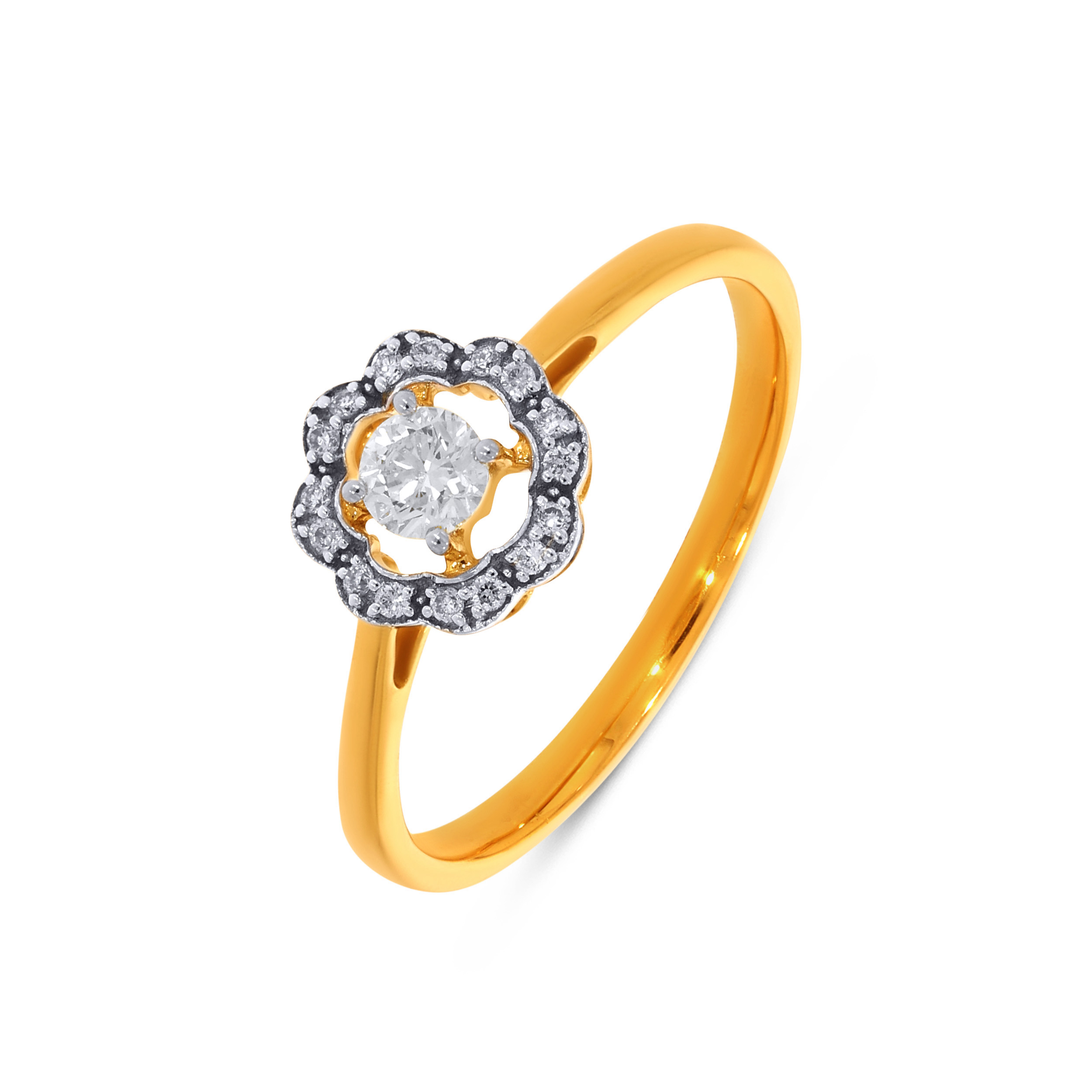 18K Yellow Gold Solitaire Ring-DLR-D000733144 - Senco Gold and Diamonds