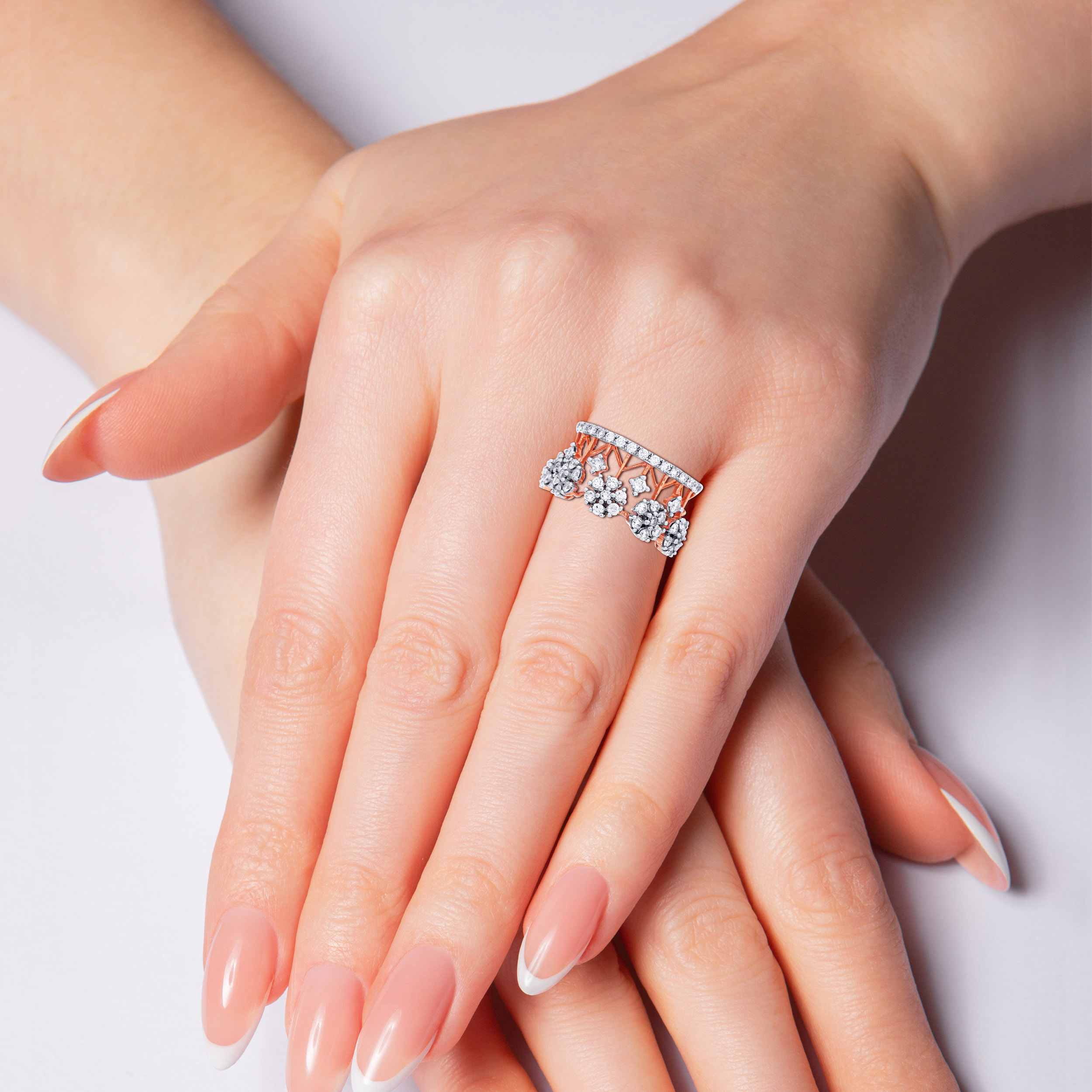 18K Rose Gold Diamond Ring-DLR-D000642300 - Senco Gold and Diamonds