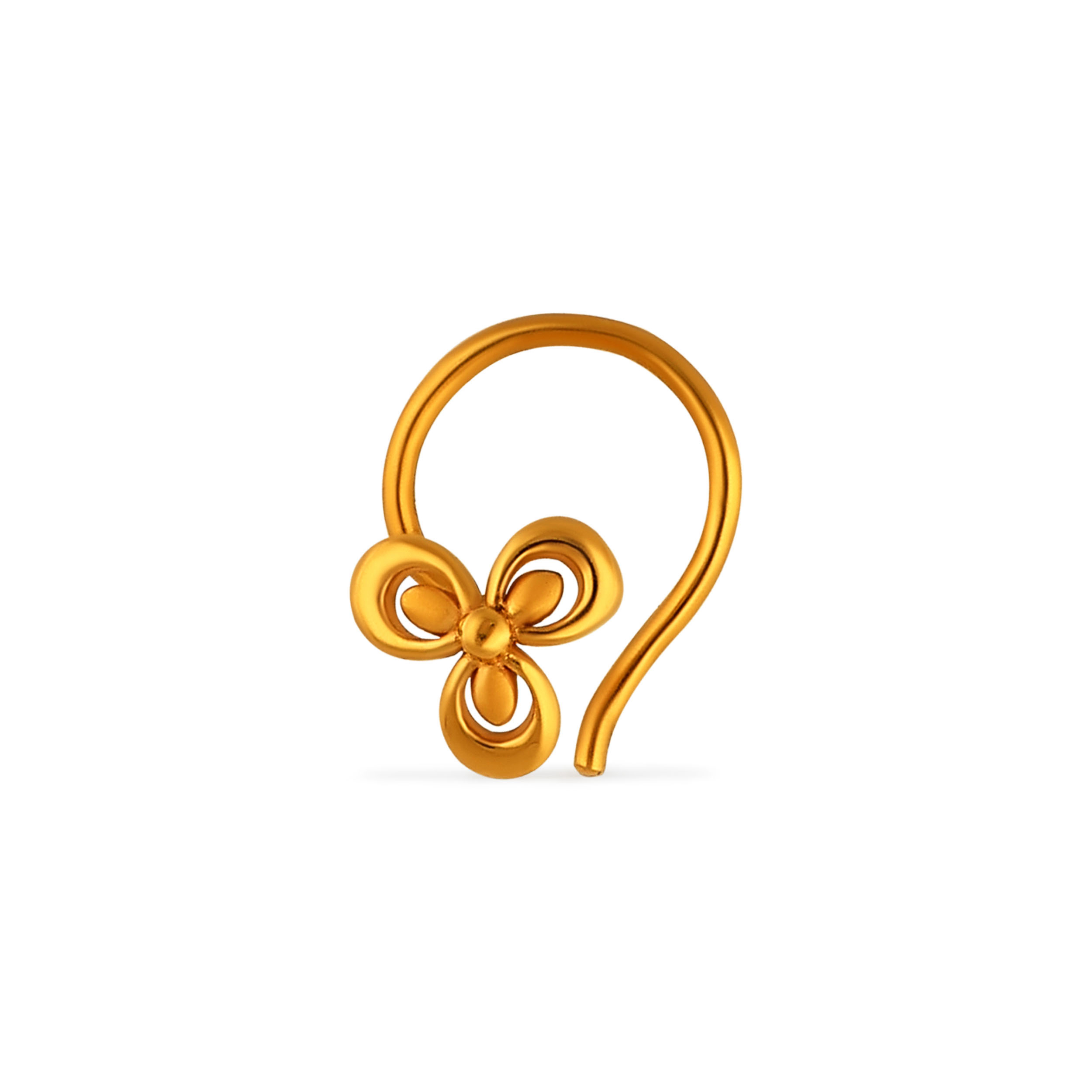  Trefoil Gold Nose Pin - Senco Gold and Diamonds