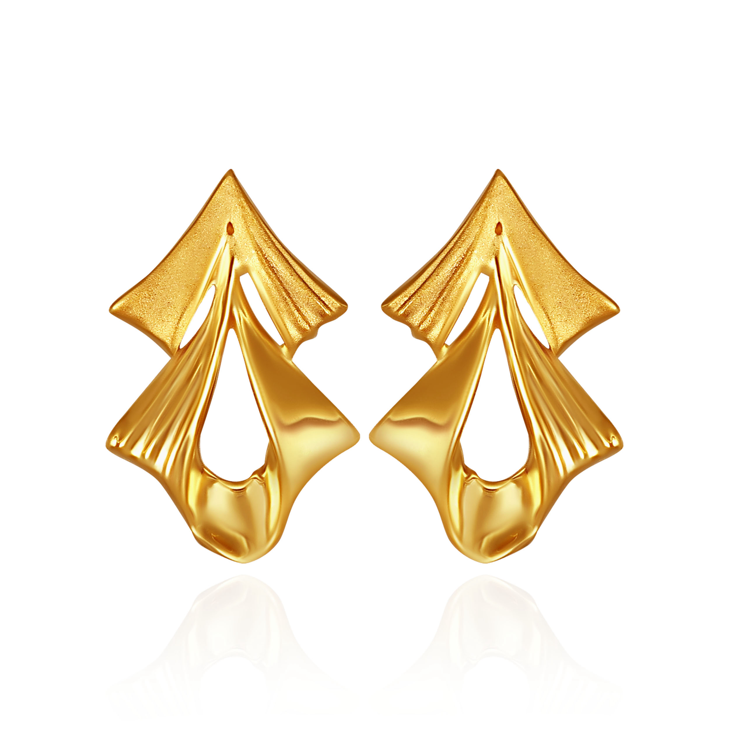 Elysian Echo Gold Studs - Senco Gold and Diamonds
