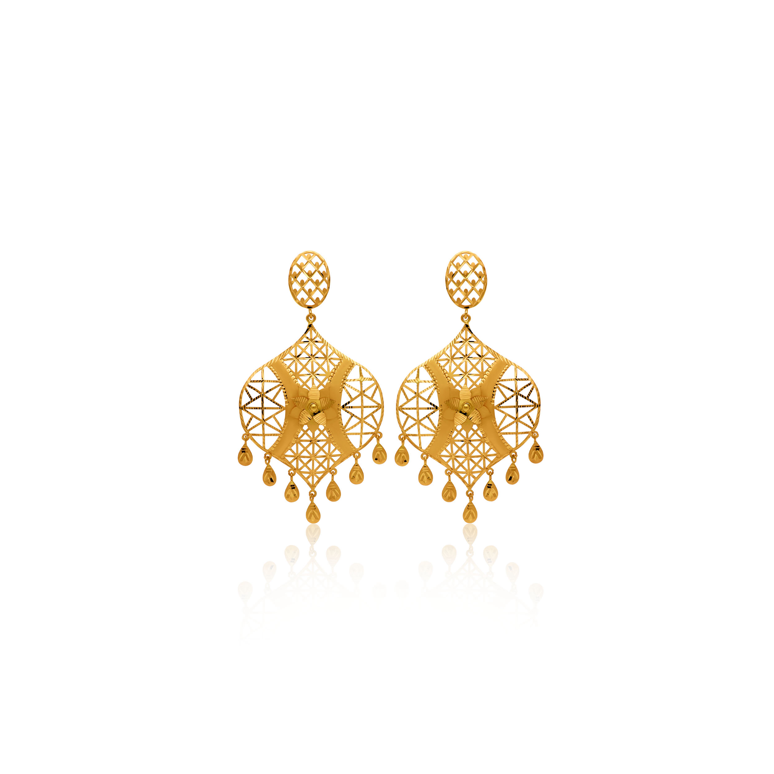 Mughal Art Gold Earrings - Senco Gold and Diamonds