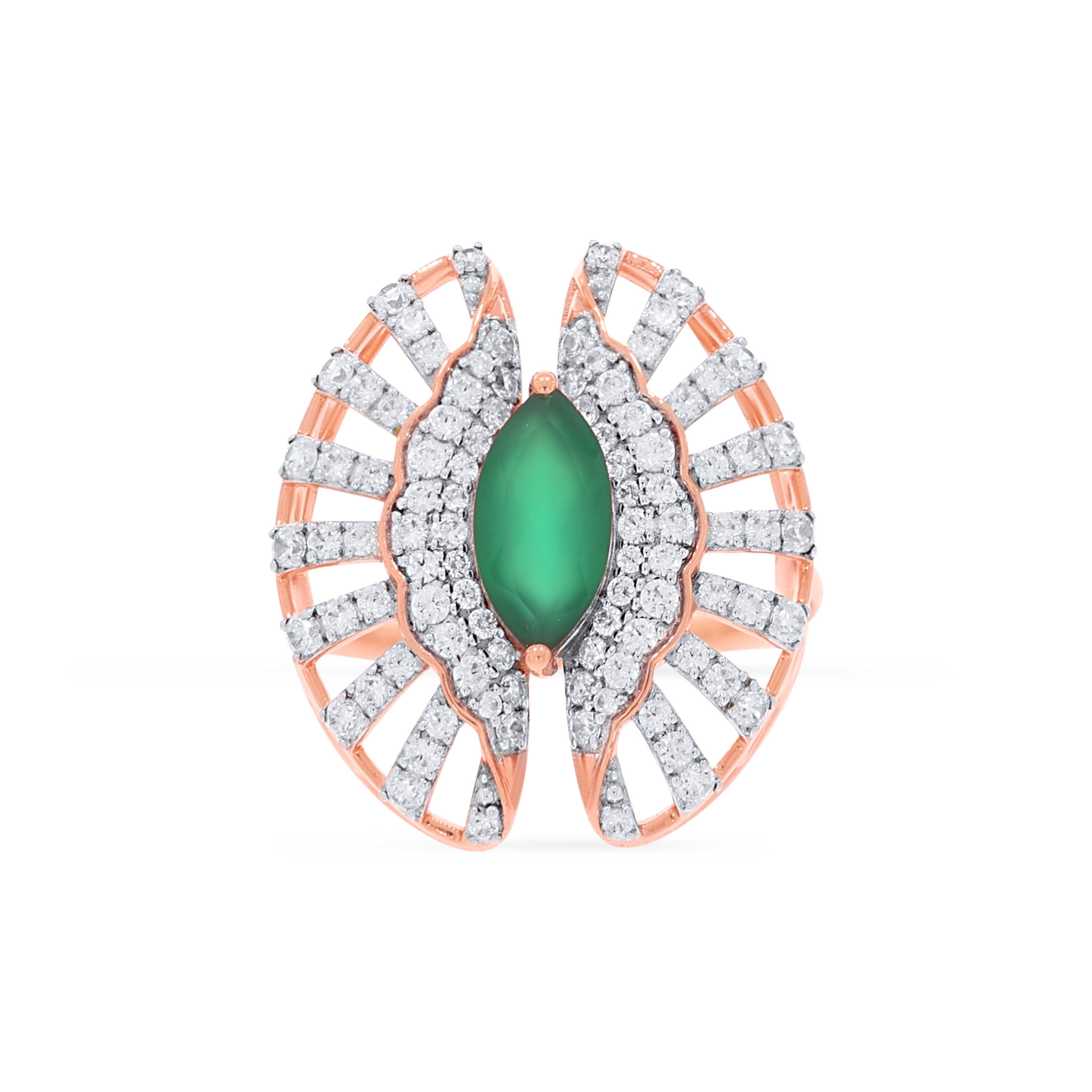 18K Rose Gold Diamond Ring-DLR-D000784652 - Senco Gold and Diamonds