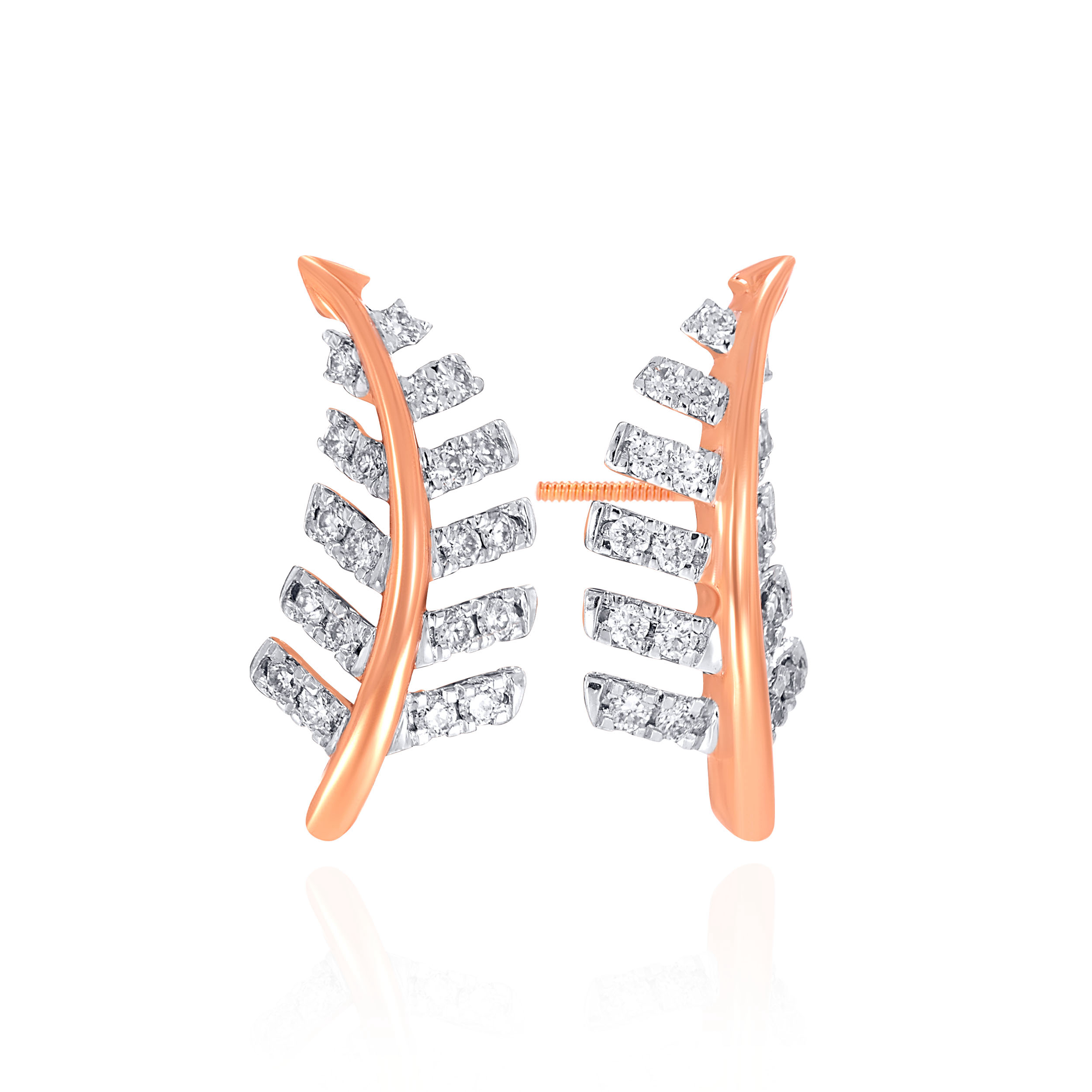 Rose Fern Diamond Earrings - Senco Gold and Diamonds