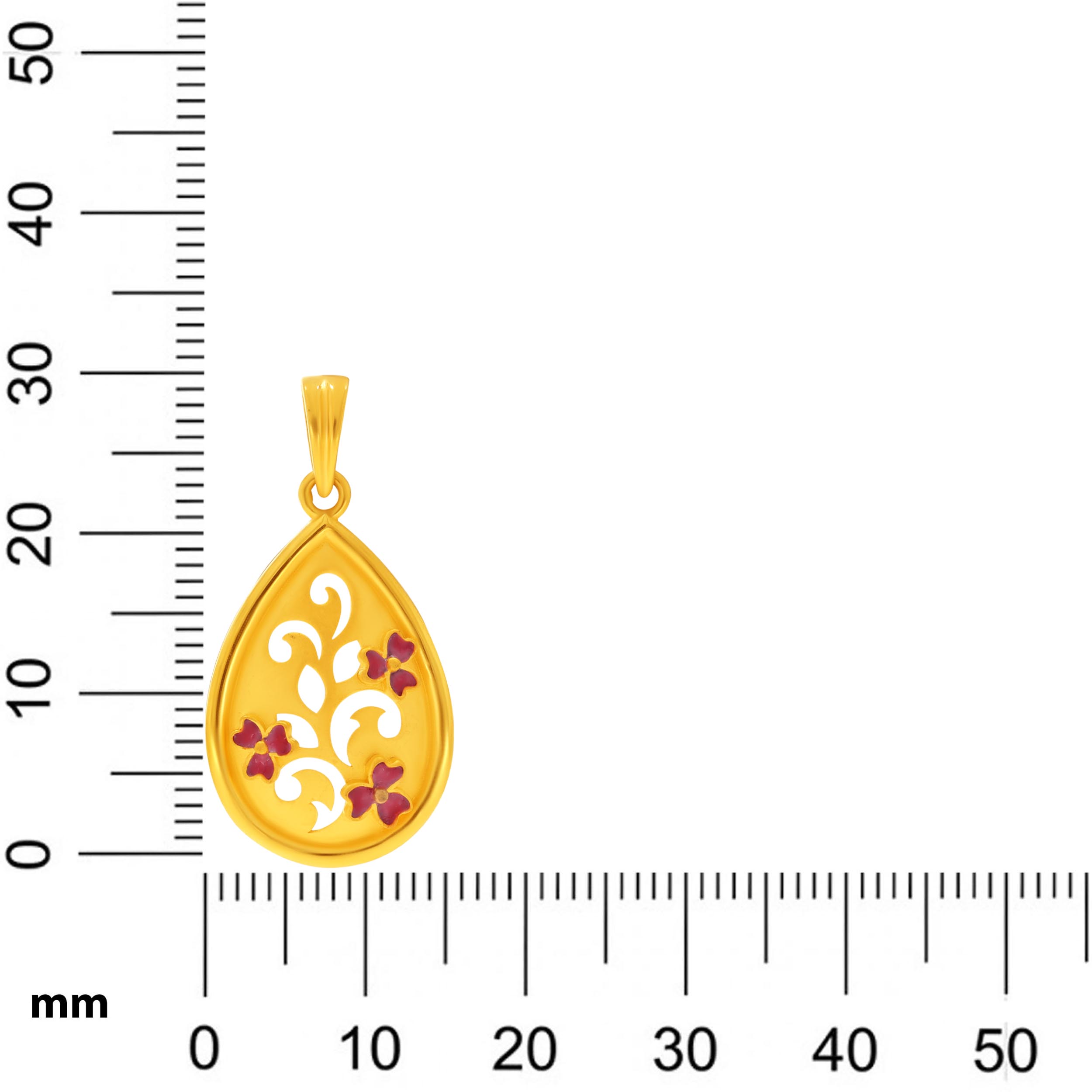 Floral Droplet Gold Pendant - Senco Gold and Diamonds