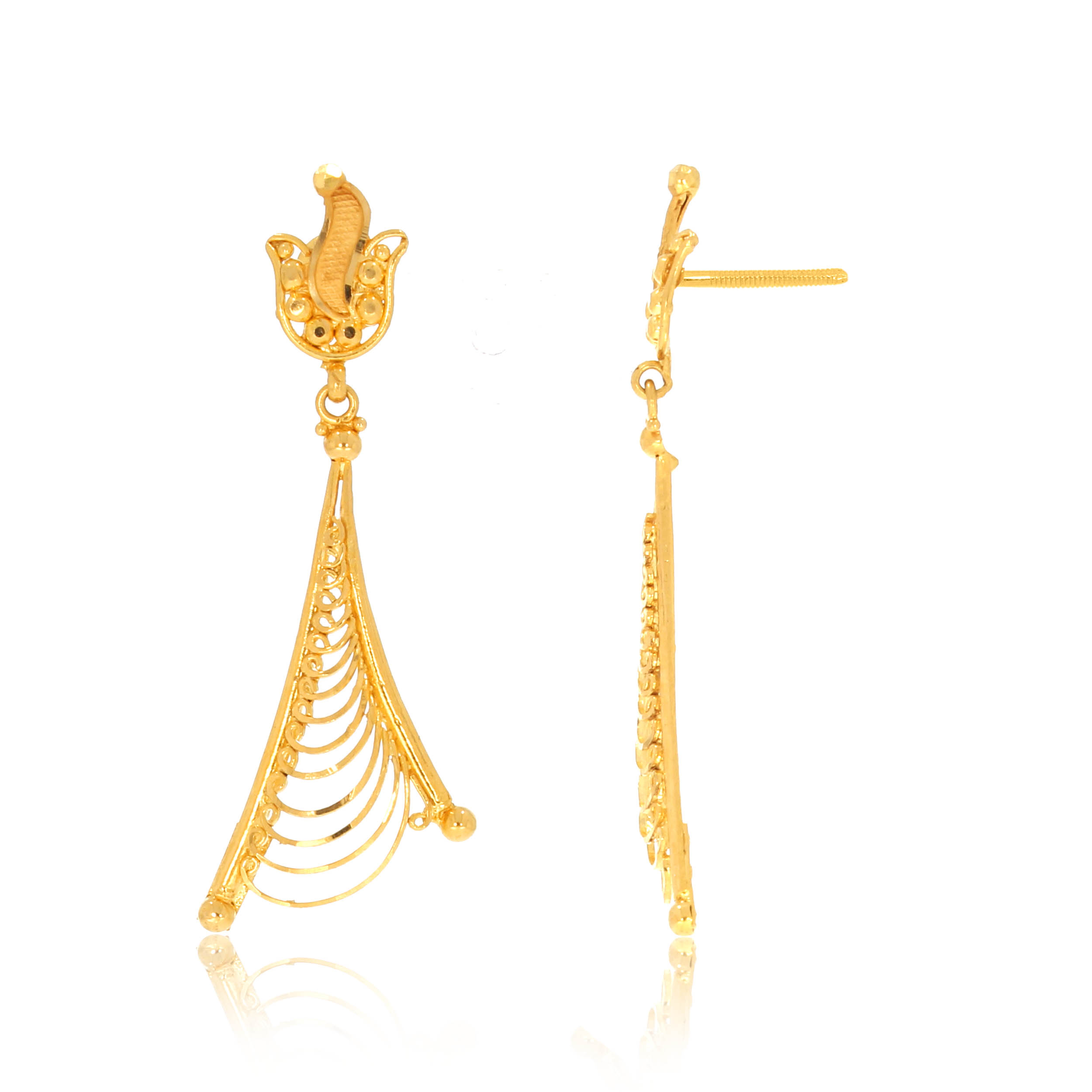 Tulip Aura Gold Earrings - Senco Gold and Diamonds