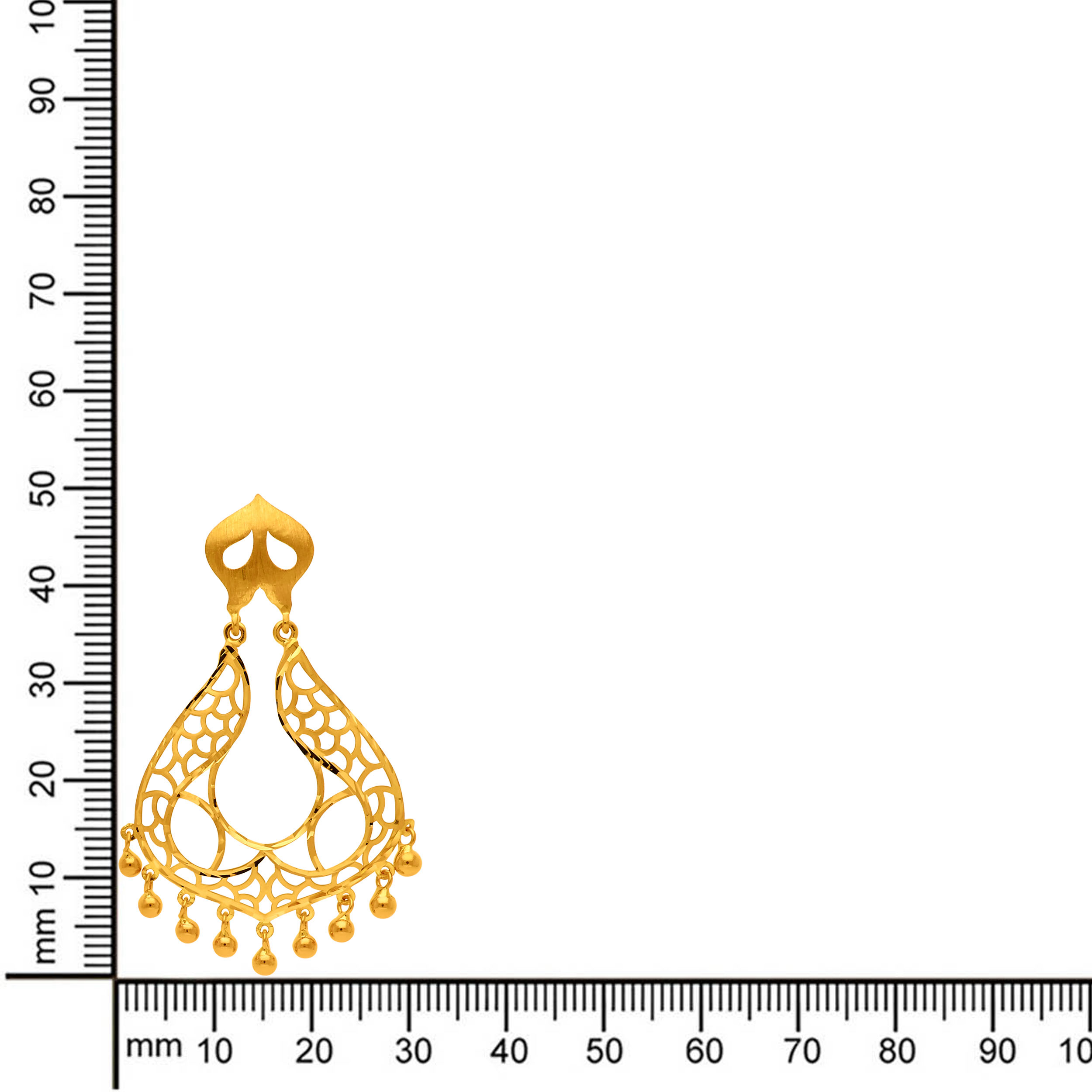 22K Yellow Gold Danglers_GP-SAD0006141 - Senco Gold and Diamonds