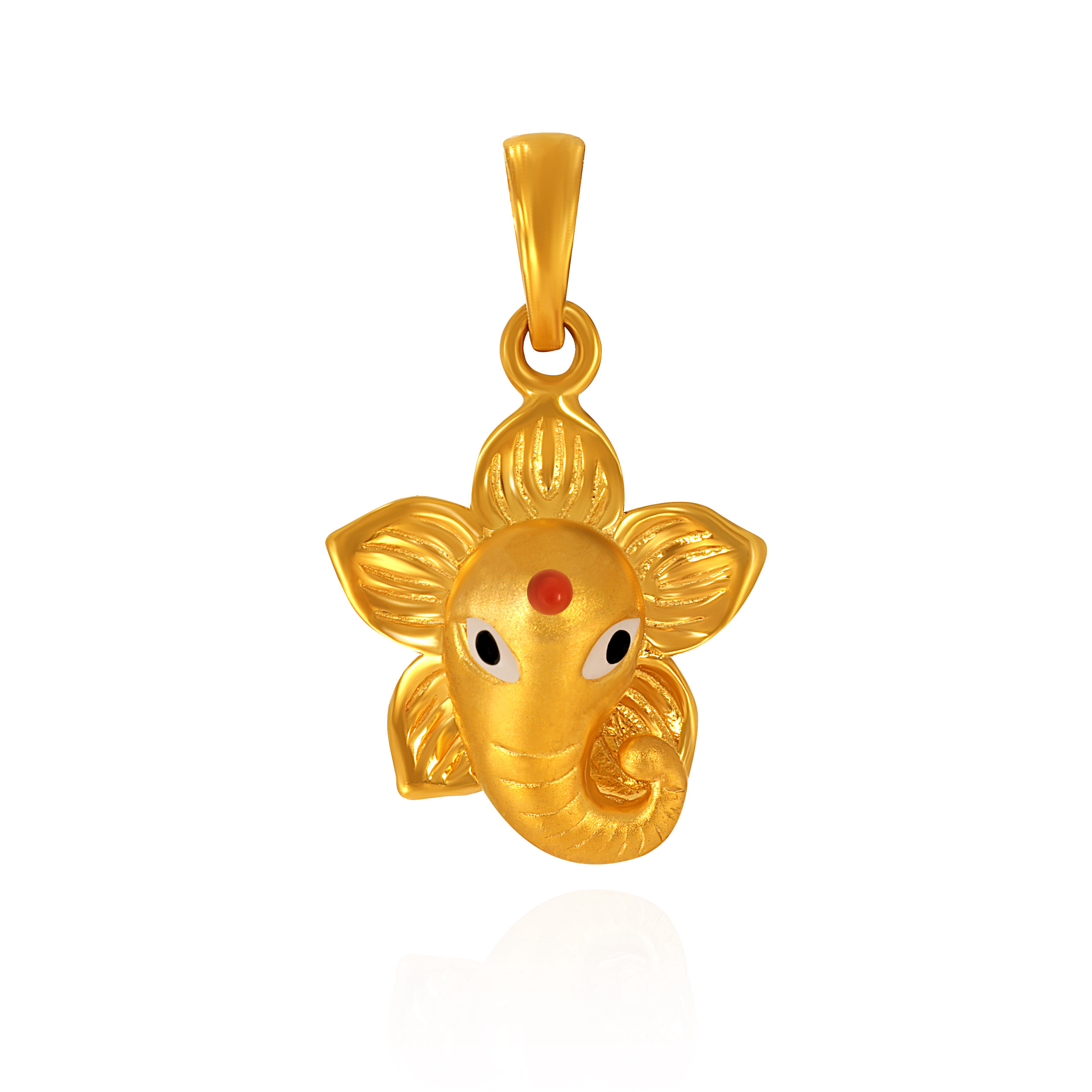 Lotus Aura Ganesh Gold Pendant - Senco Gold and Diamonds