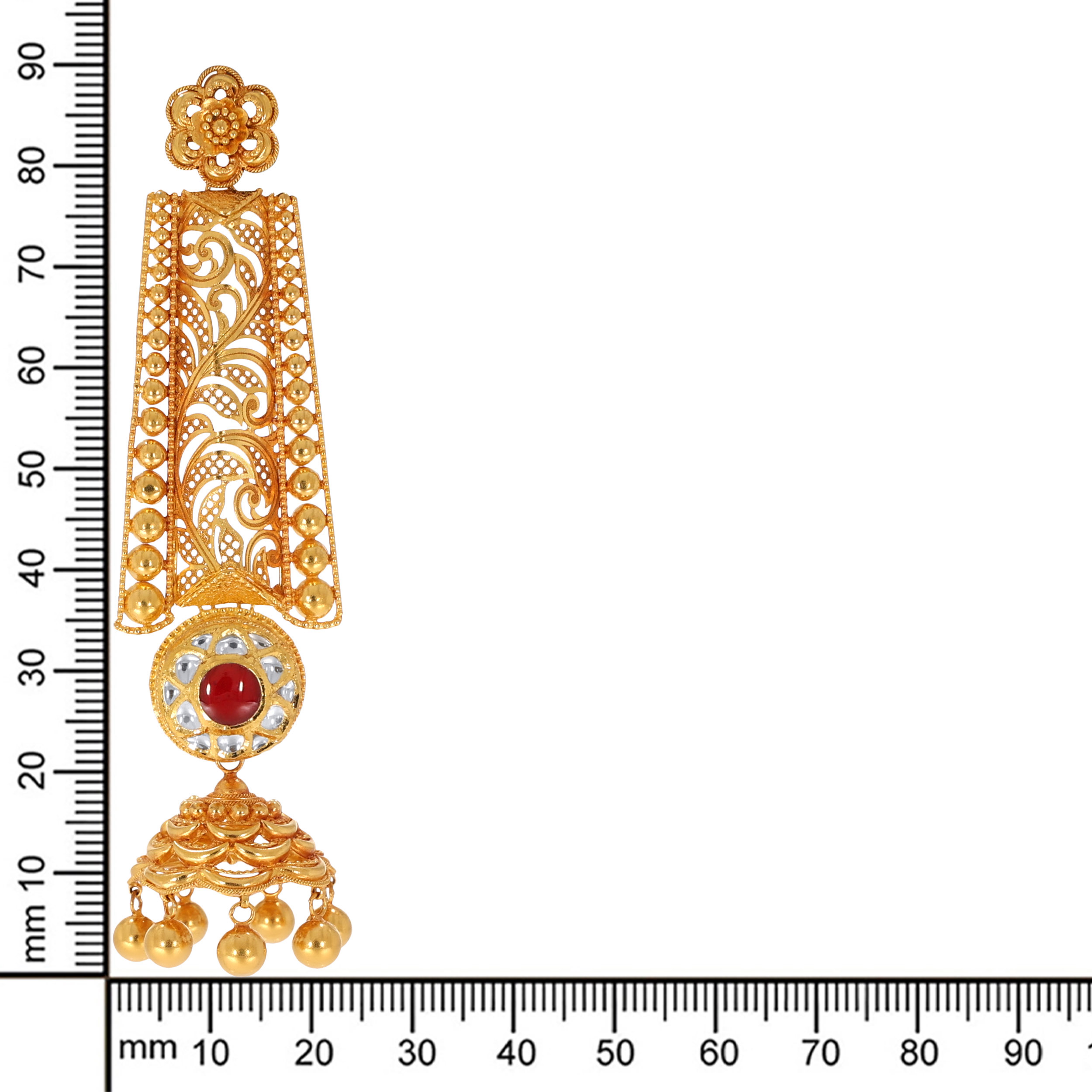 Traditional Art Antique Gold Kundan Danglers - Senco Gold and Diamonds
