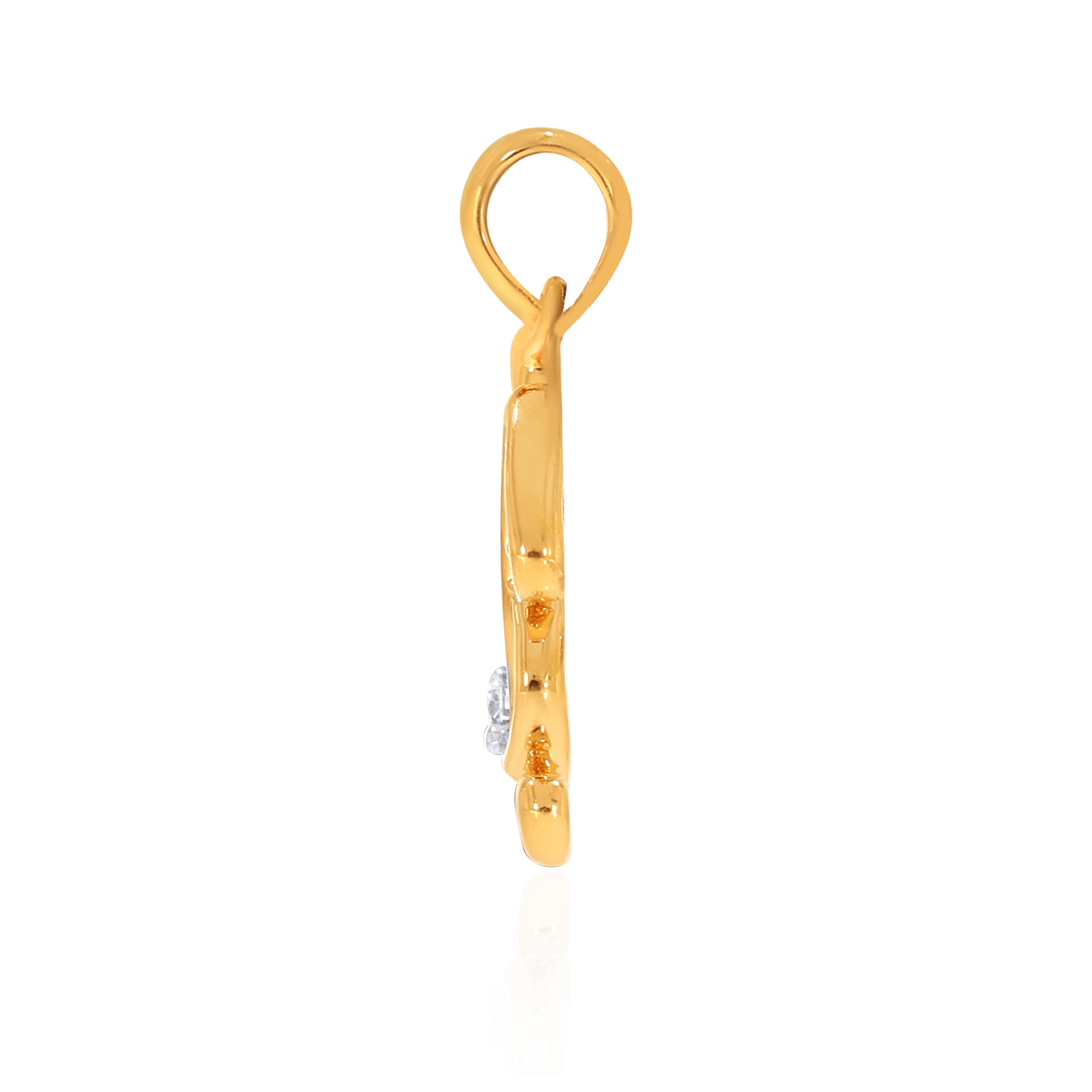 18K Yellow Gold H Alphabet Diamond Pendant-DPN-D000748617 - Senco Gold and Diamonds