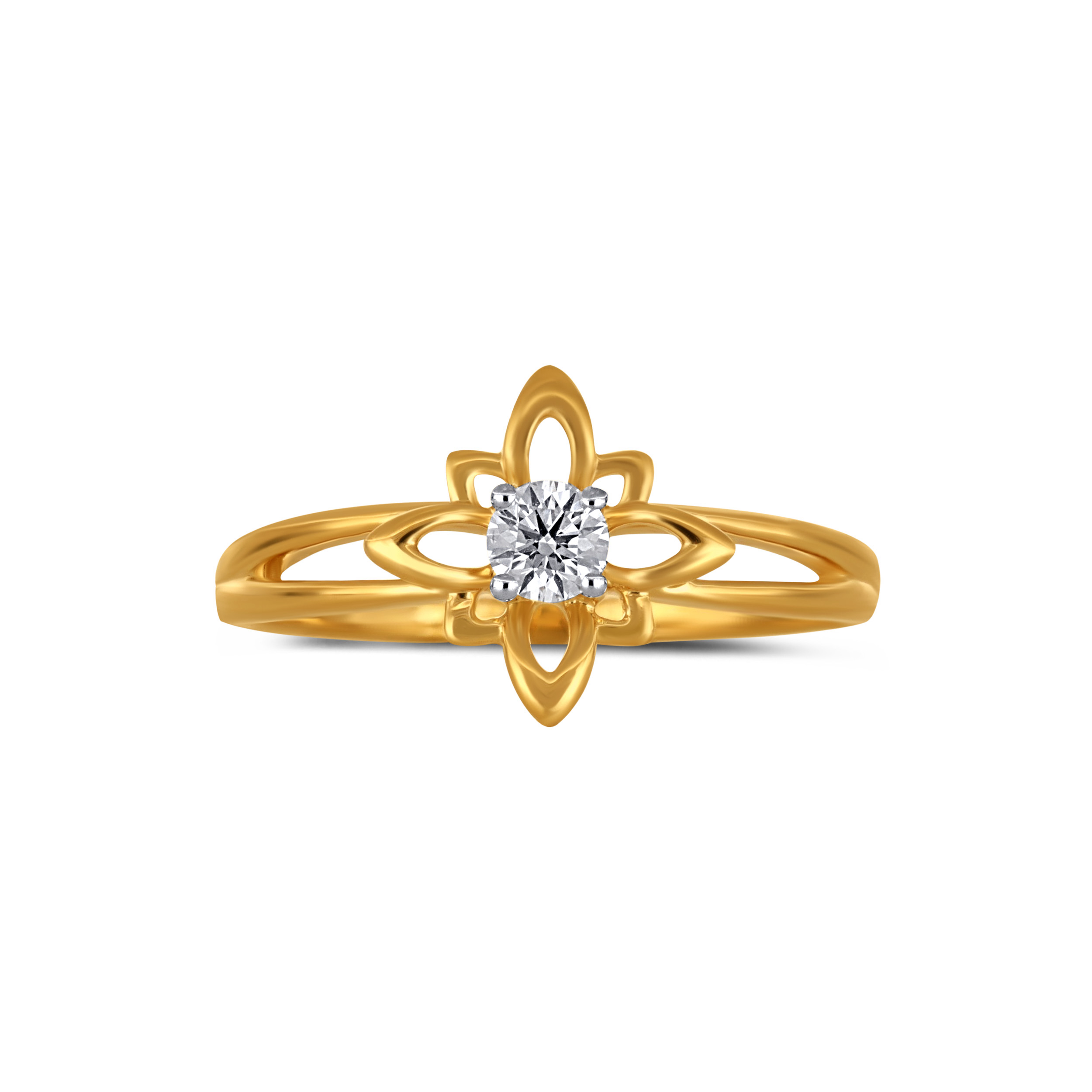 Pristine Flower Solitaire Diamond Ring - Senco Gold and Diamonds