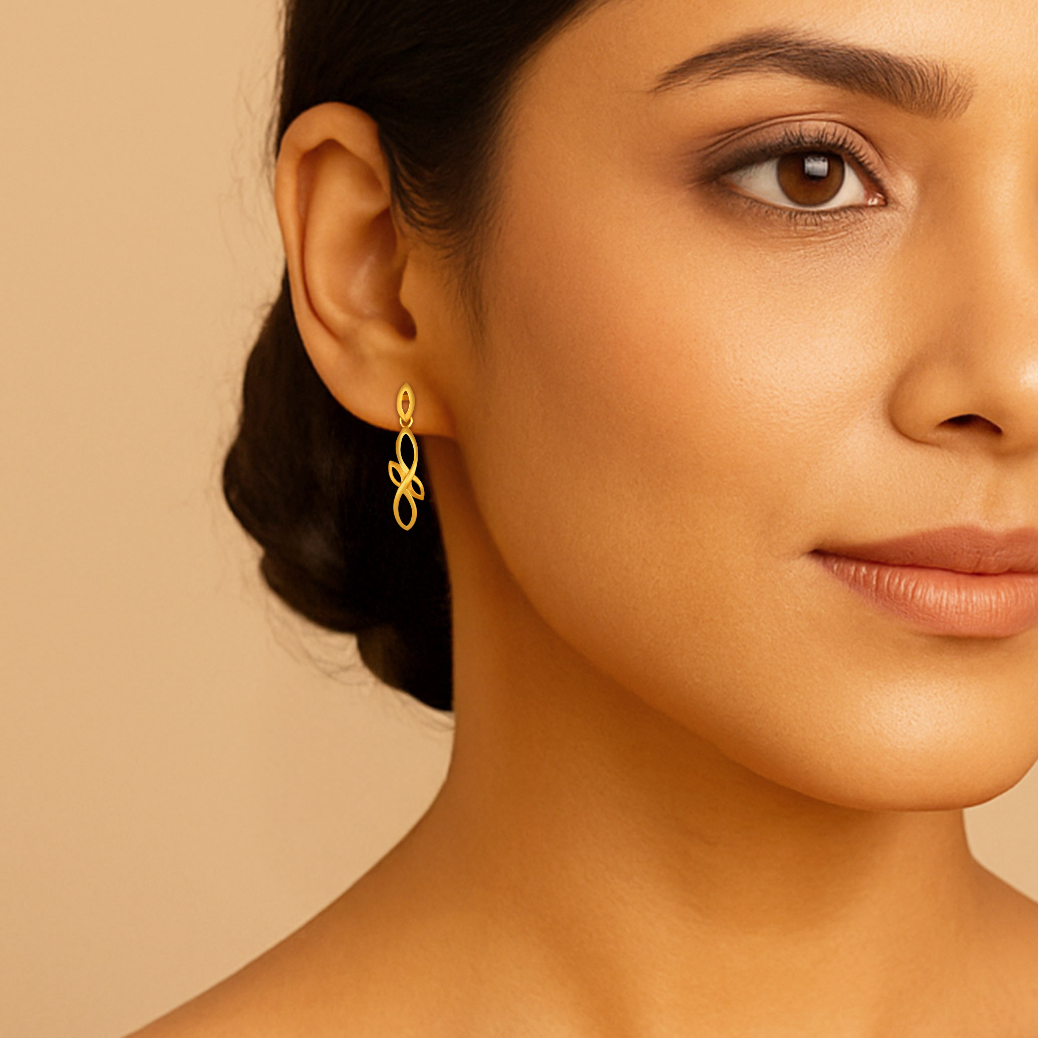 Eternal Twist Gold Drop Earrings - Senco Gold and Diamonds