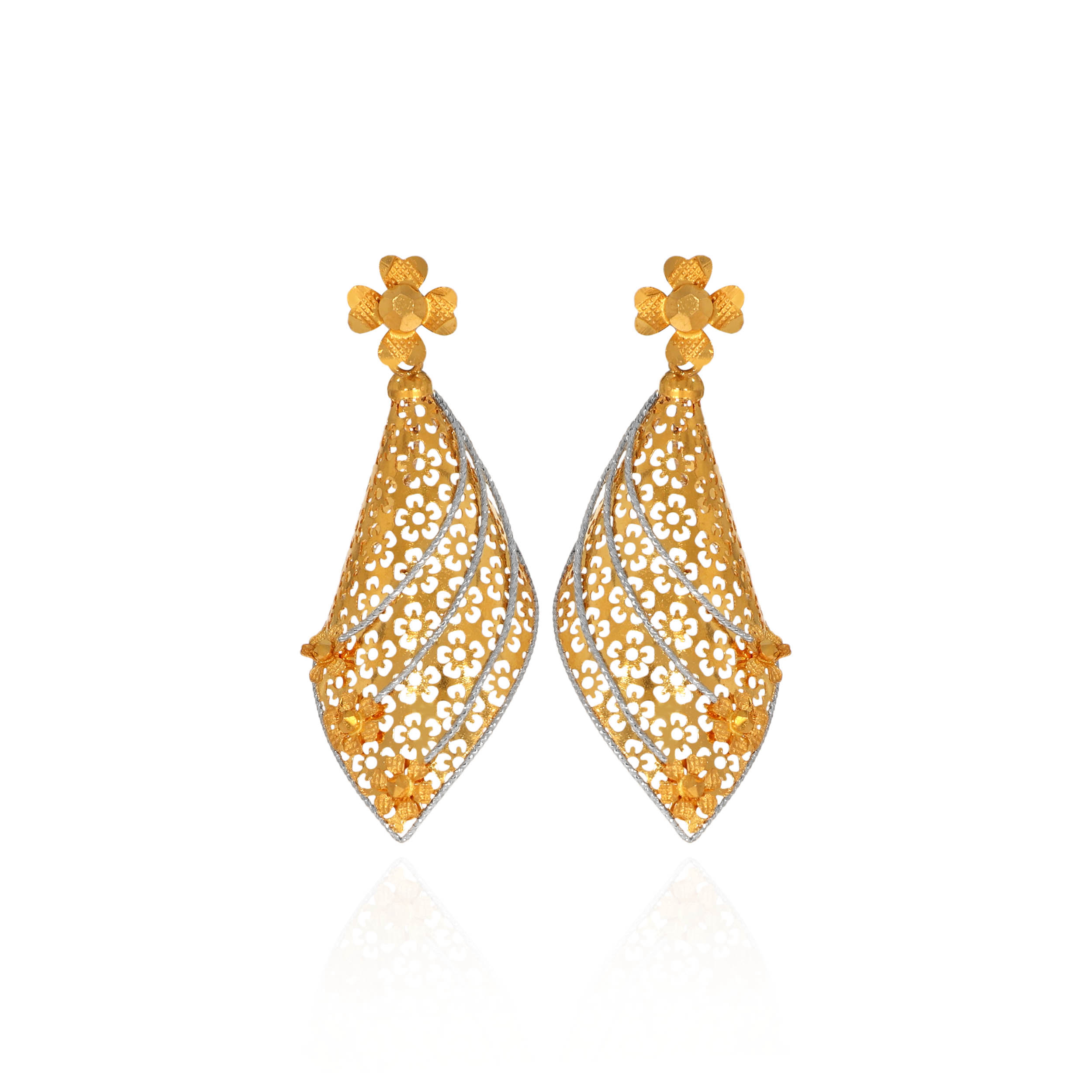 Auric Bloom Gold Earrings - Senco Gold and Diamonds