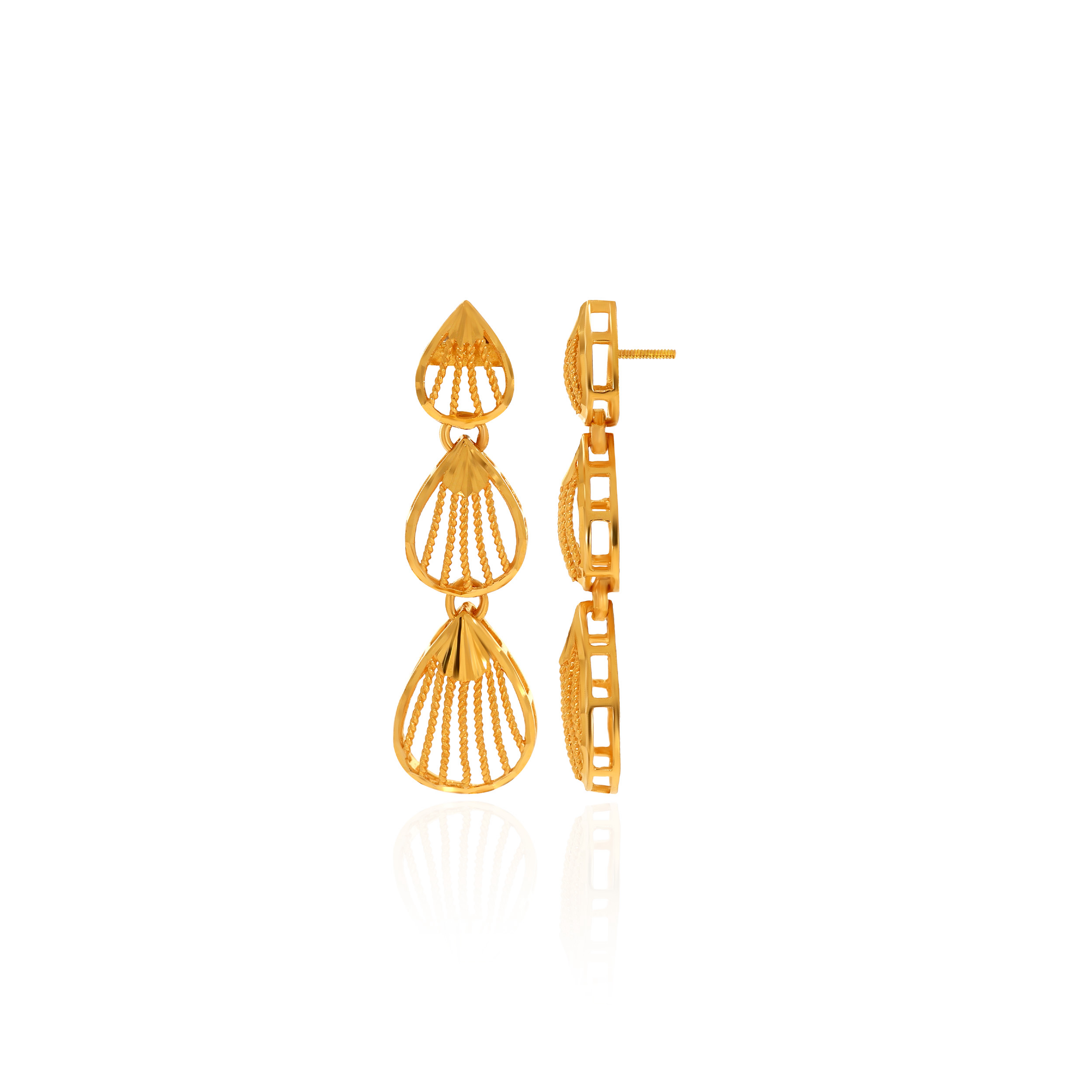 22K Yellow Gold Gold Drop Earrings-GP-D000615634 - Senco Gold and Diamonds