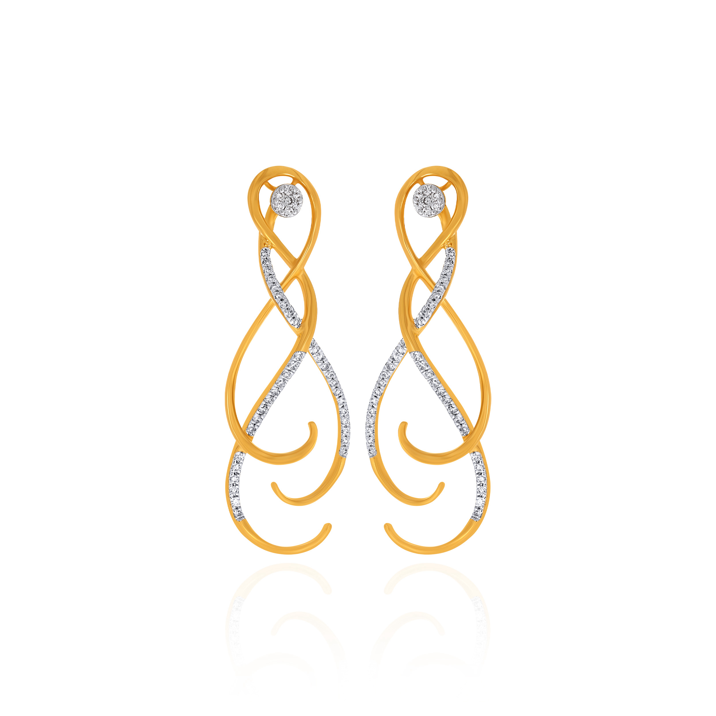 Lustrous Twirl Diamond Earrings - Senco Gold and Diamonds
