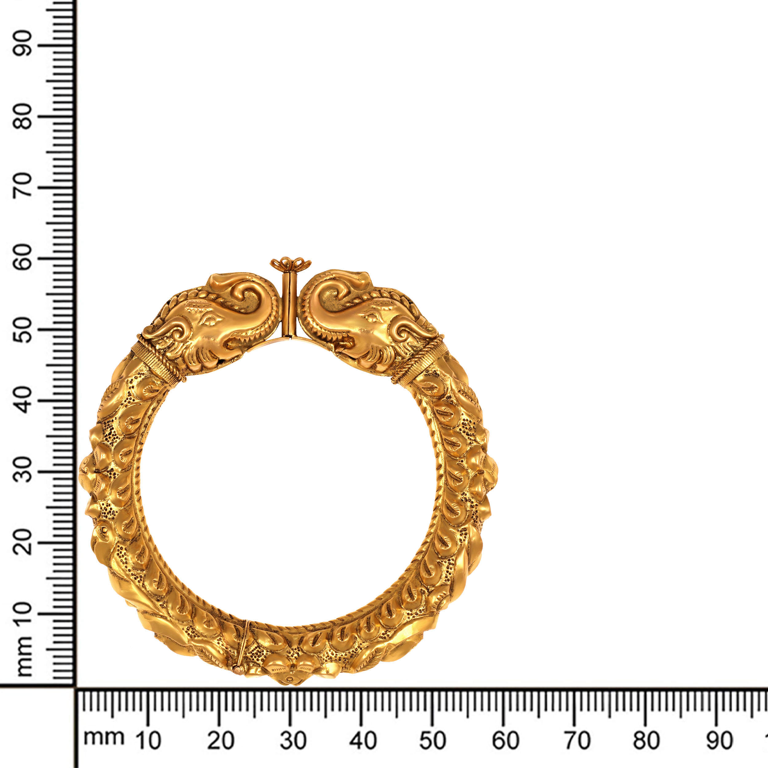 Heritage Tusker Mukh Gold Bangle - Senco Gold and Diamonds