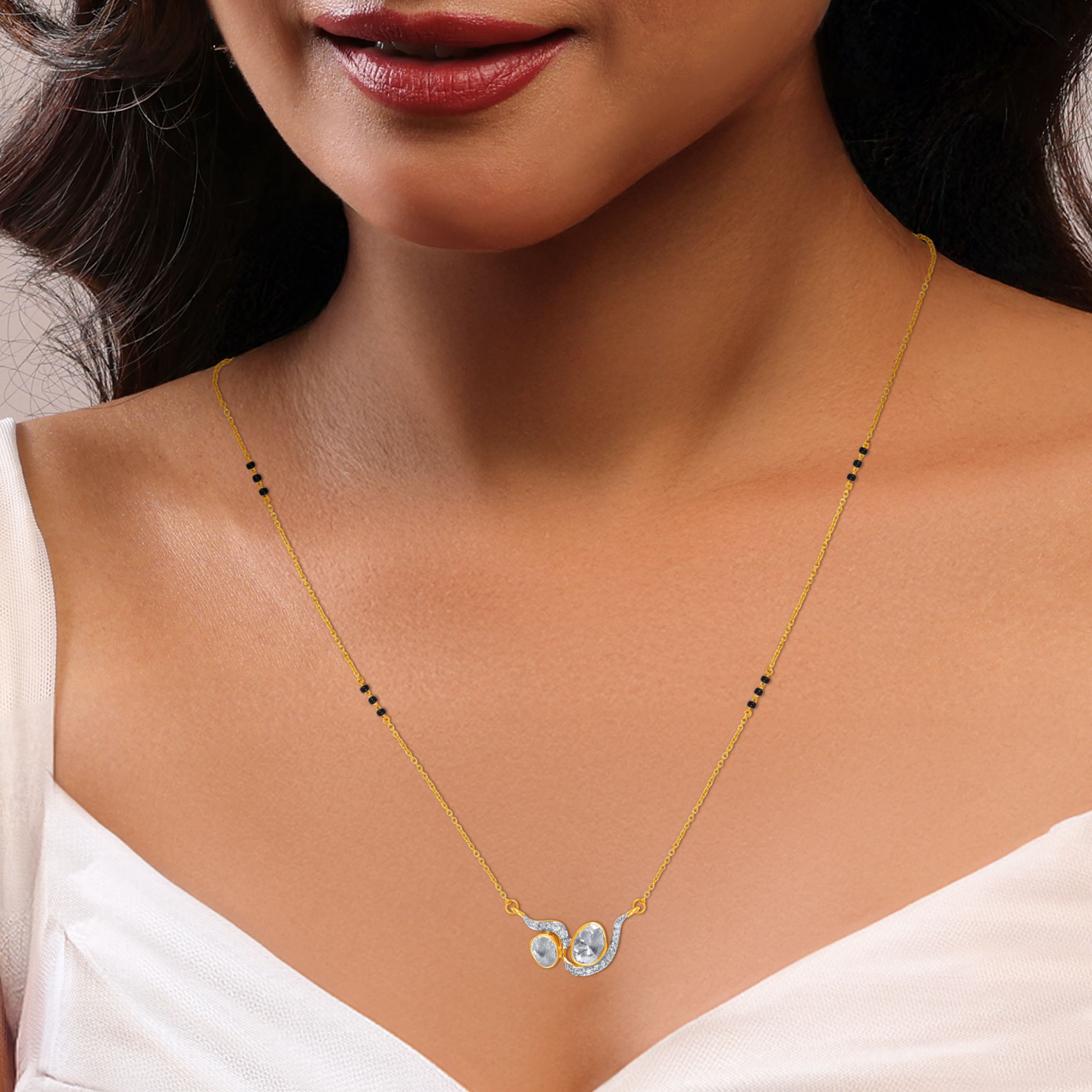 Eternal Twirl Polki Diamond Mangalsutra - Senco Gold and Diamonds