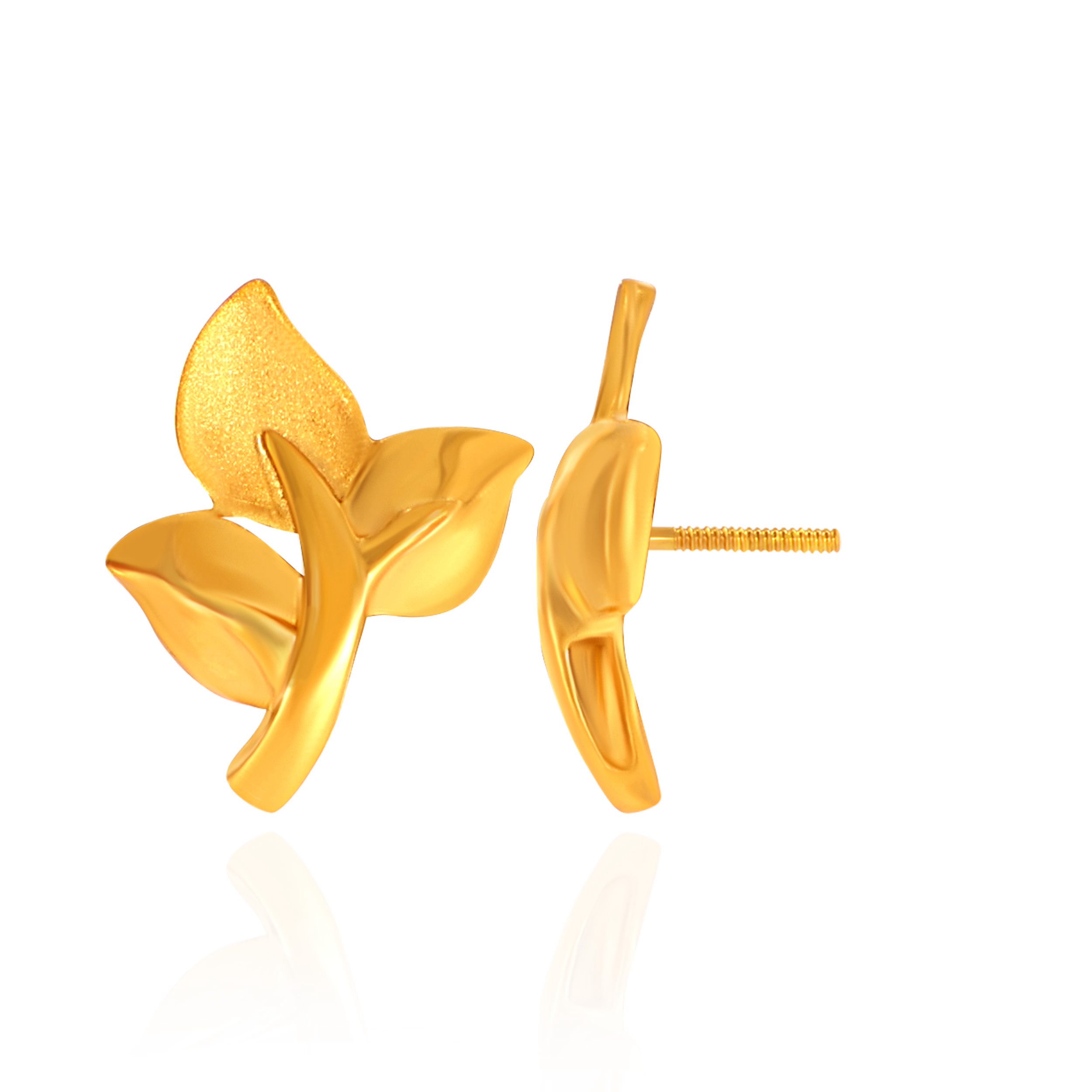 Organic Elegance Gold Studs - Senco Gold and Diamonds