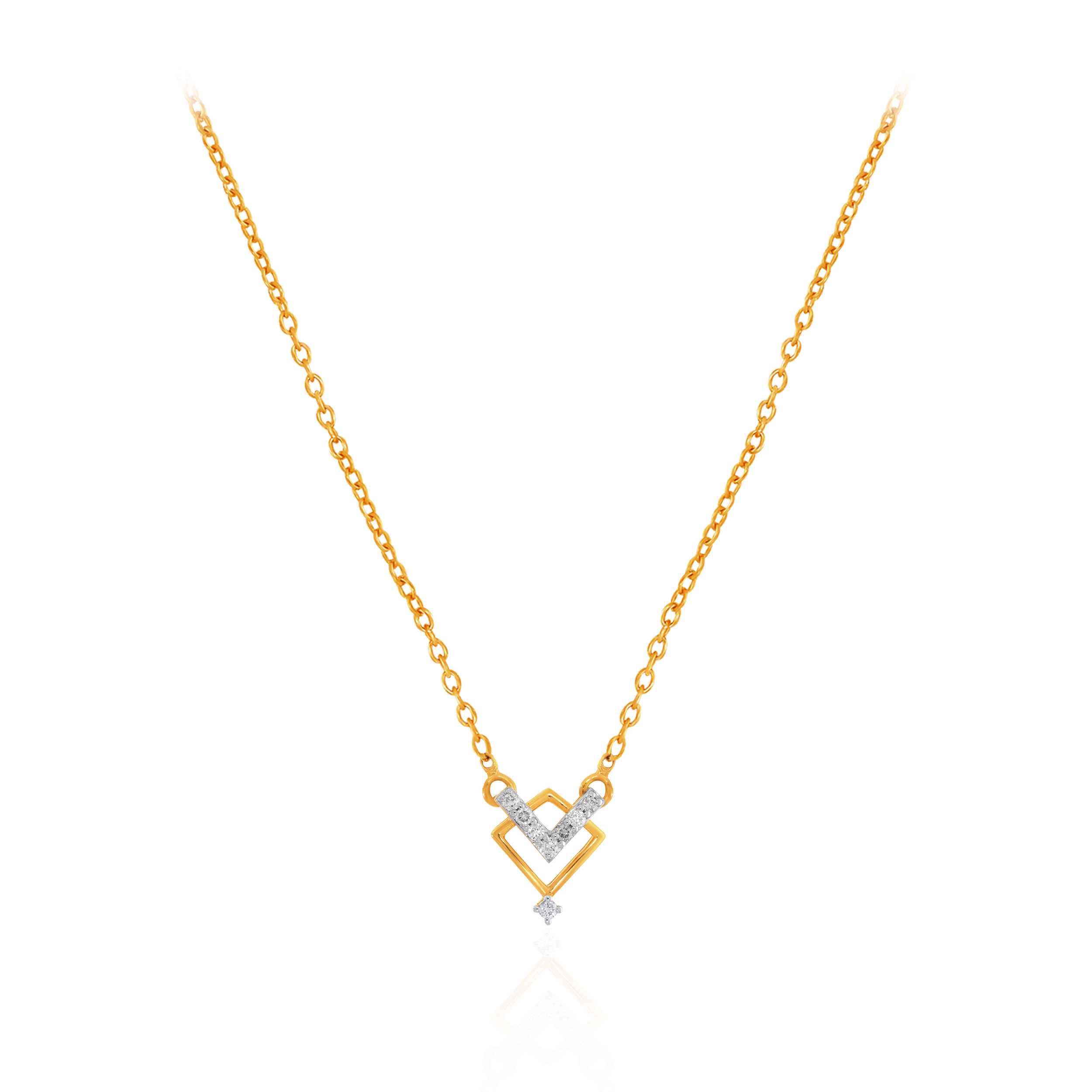 Gleaming Grace Diamond Chain Pendant - Senco Gold and Diamonds