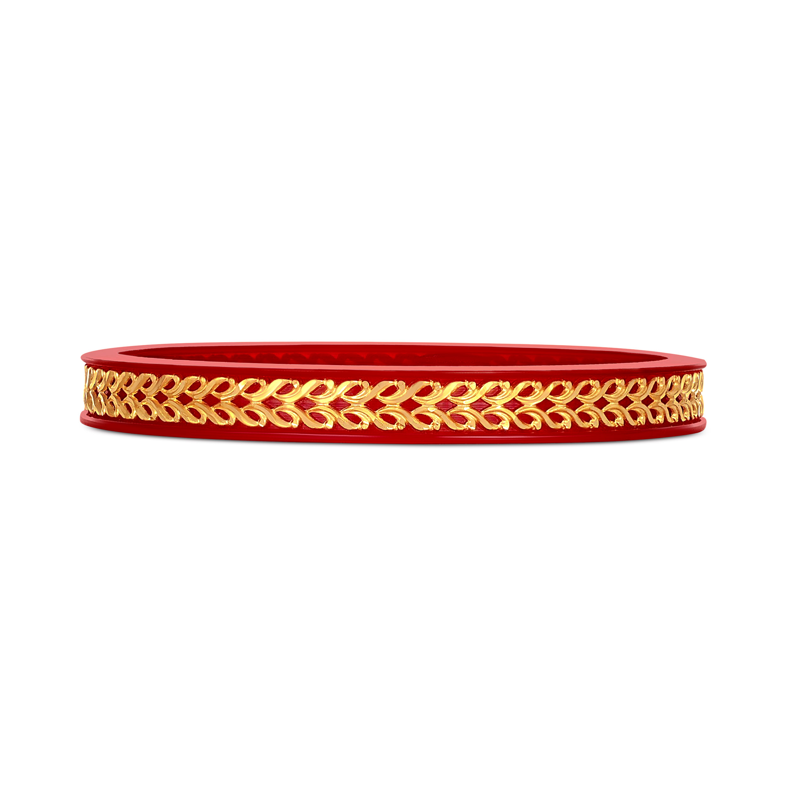 Red Rhythm Gold Pola Bangle - Senco Gold and Diamonds