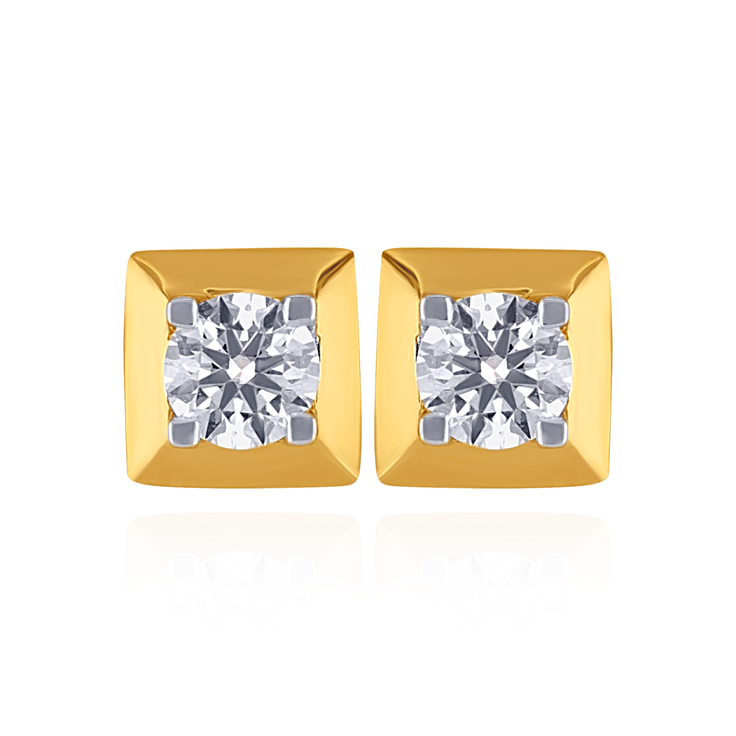 Sculpt Square Diamond Studs - Senco Gold and Diamonds