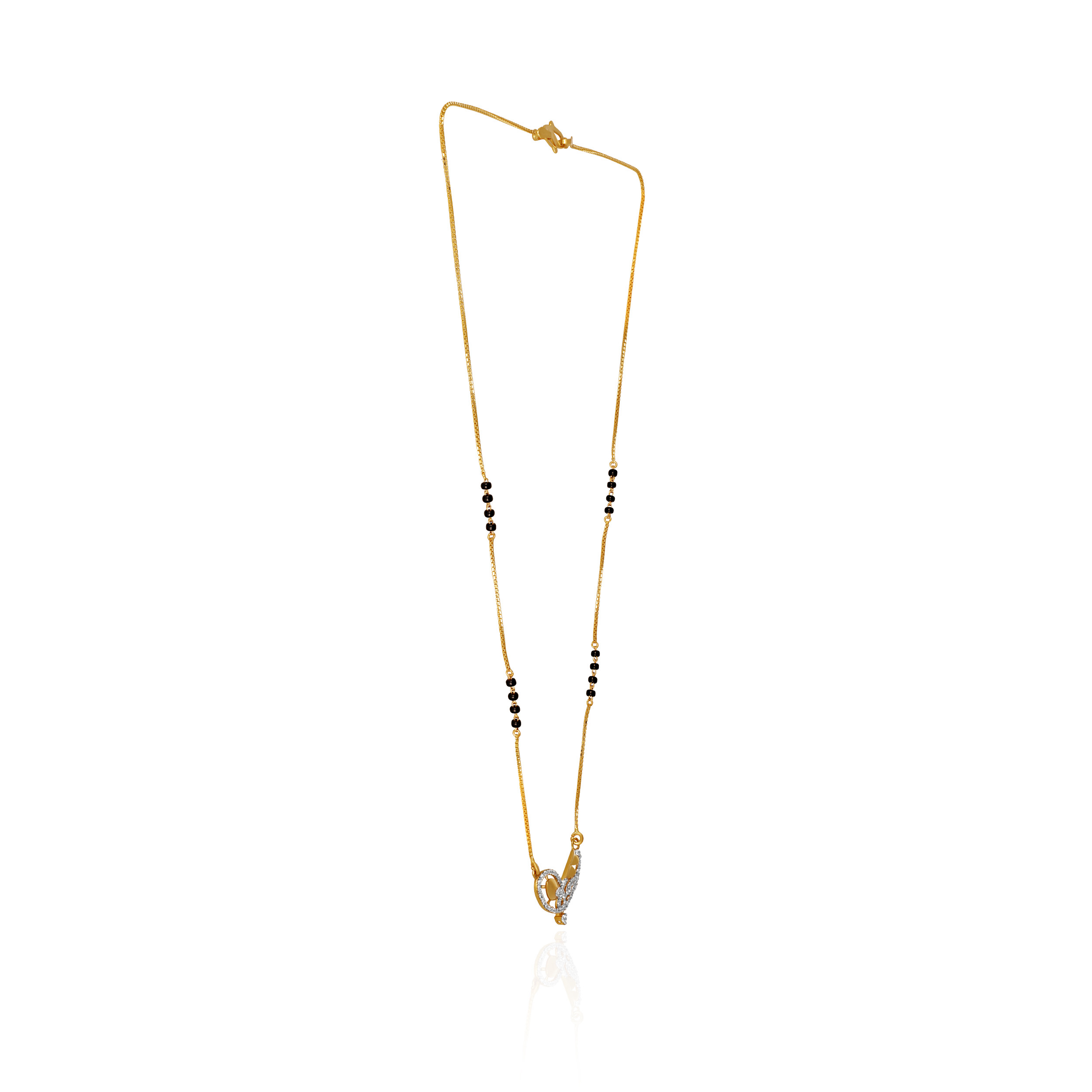 Elegant Floral Designed Gold Mangalsutra - Senco Gold and Diamonds