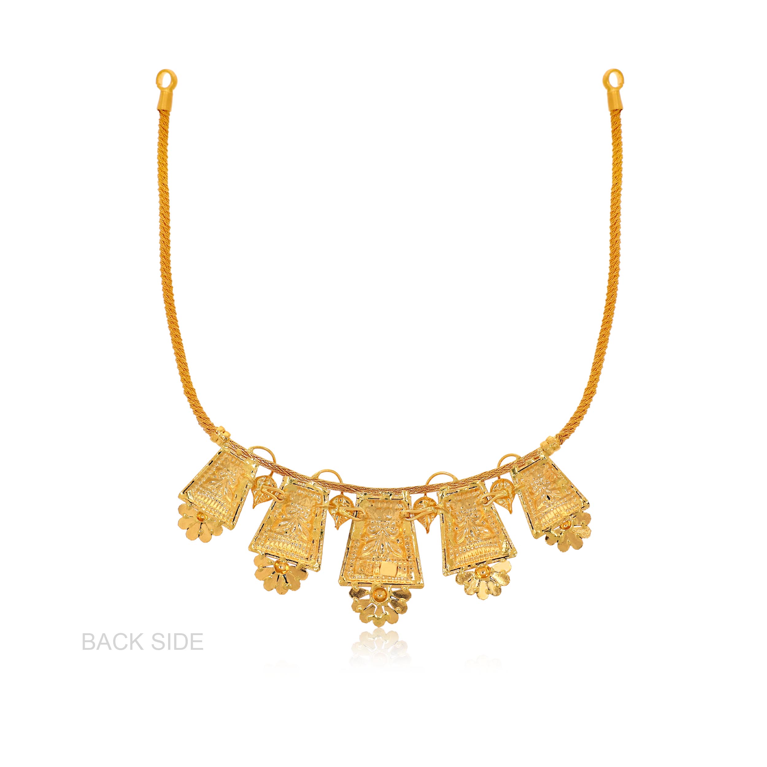 Floral Lamp Antique Gold Necklace - Senco Gold and Diamonds
