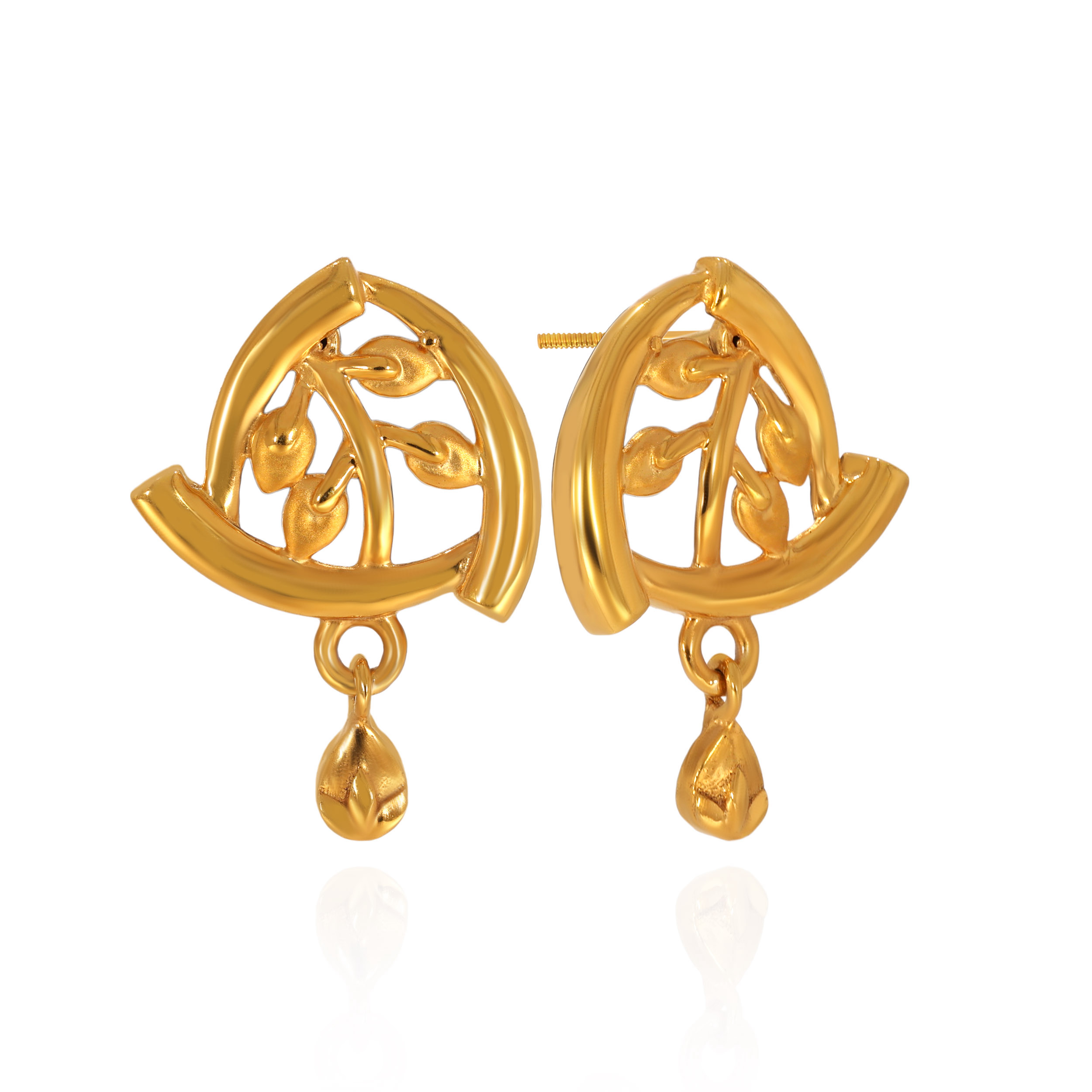 Bloom Verse Gold Drop Earrings - Senco Gold and Diamonds