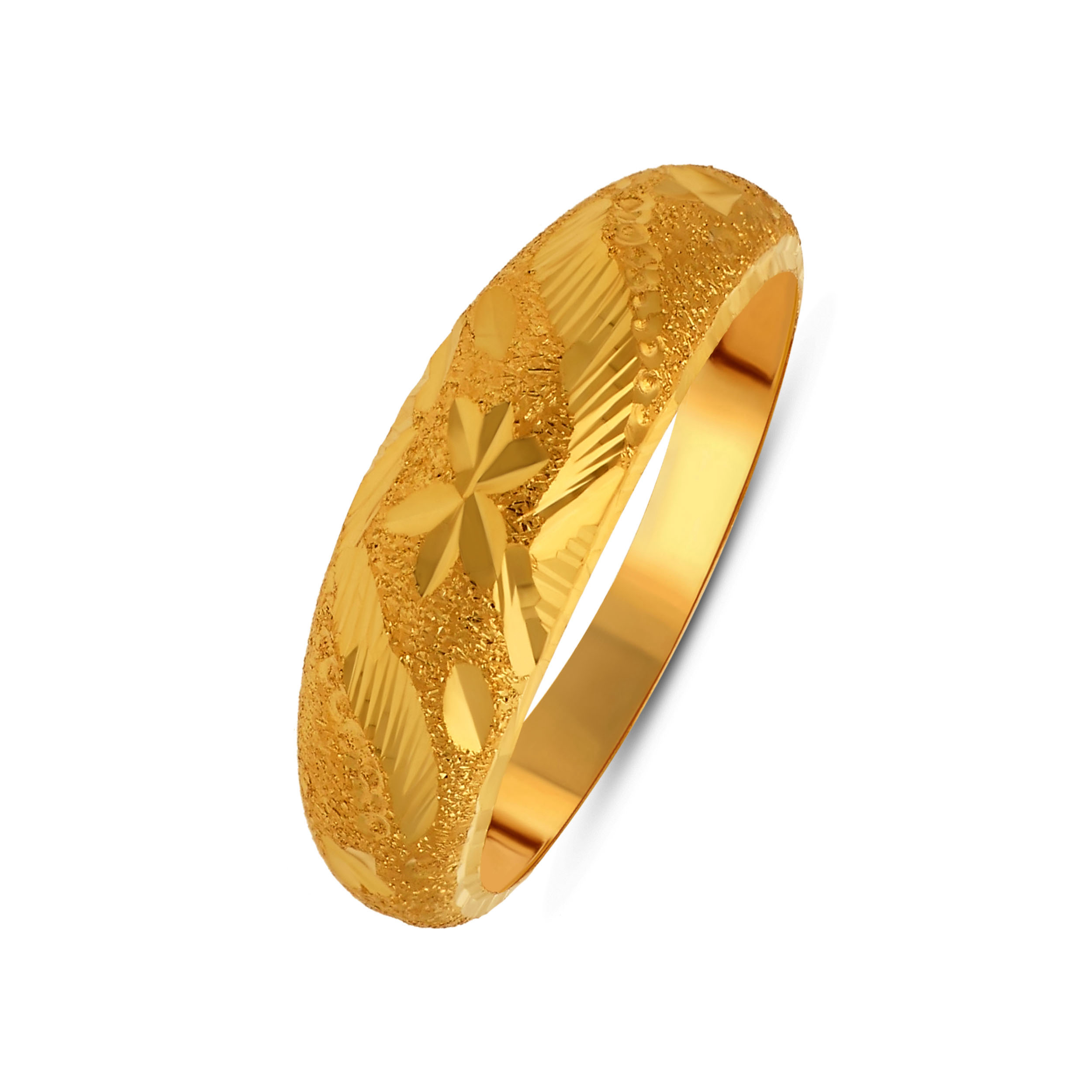 Aureate Floral-Carve Gold Ring - Senco Gold and Diamonds