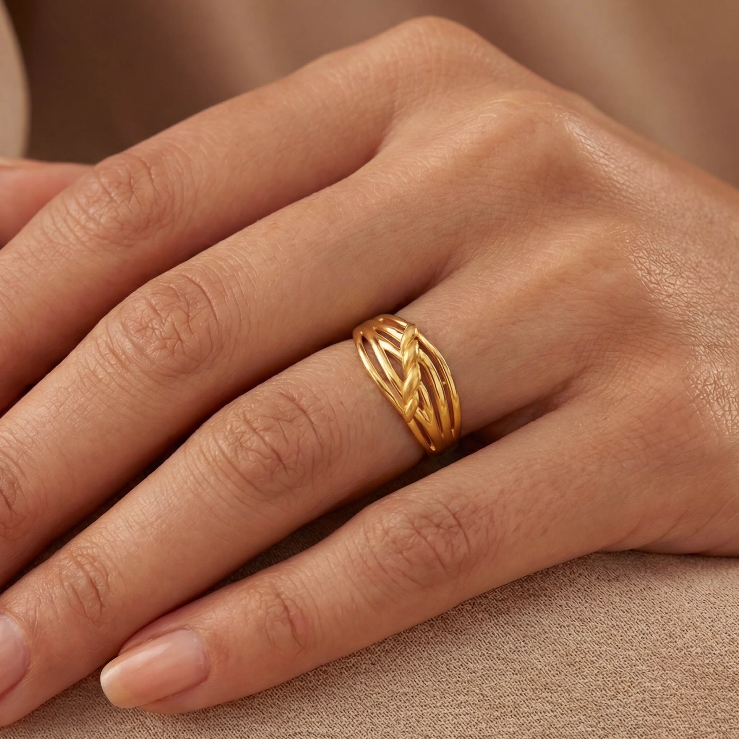 Parallel Paths Gold Ring alternate view 3