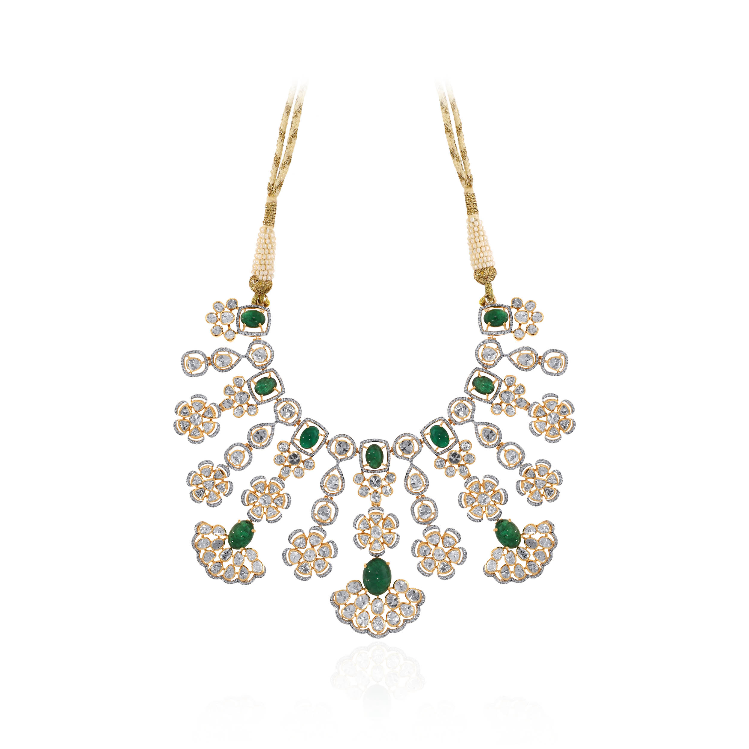 14K Yellow Gold Polki Diamond Necklace-DGN-D000788819 - Senco Gold and Diamonds