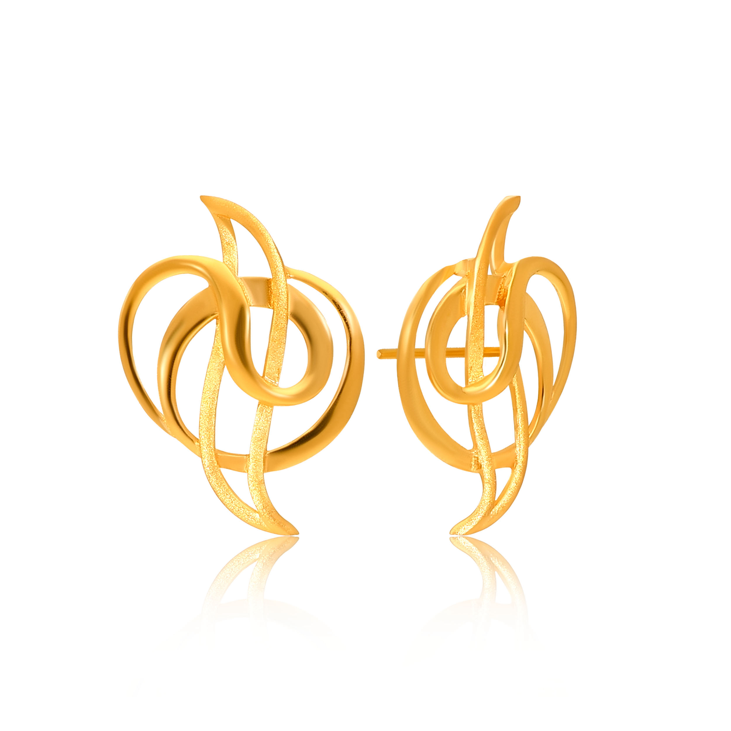 Art Deco Gold Studs - Senco Gold and Diamonds