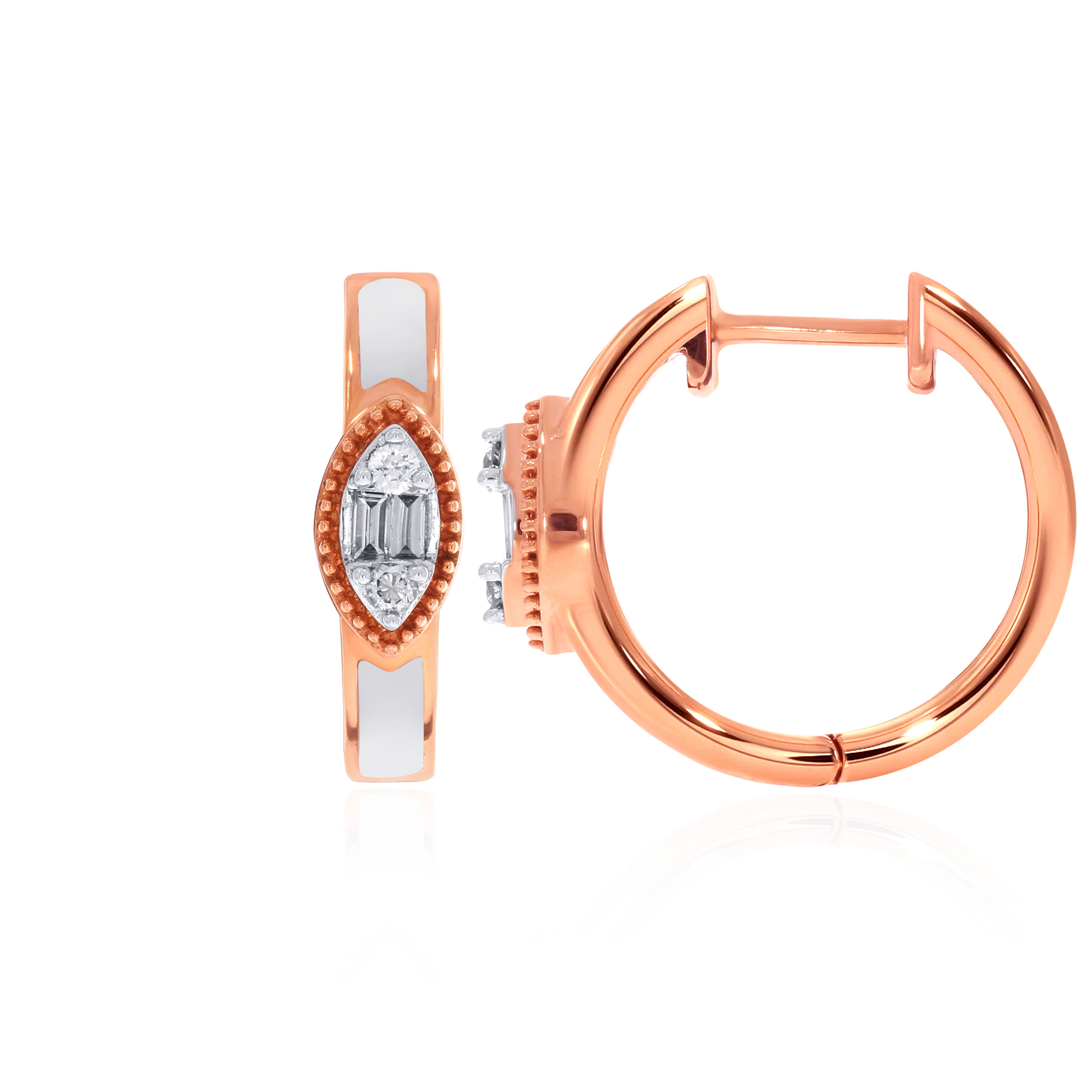 Subtle Cera Diamond Hoop Earrings - Senco Gold and Diamonds