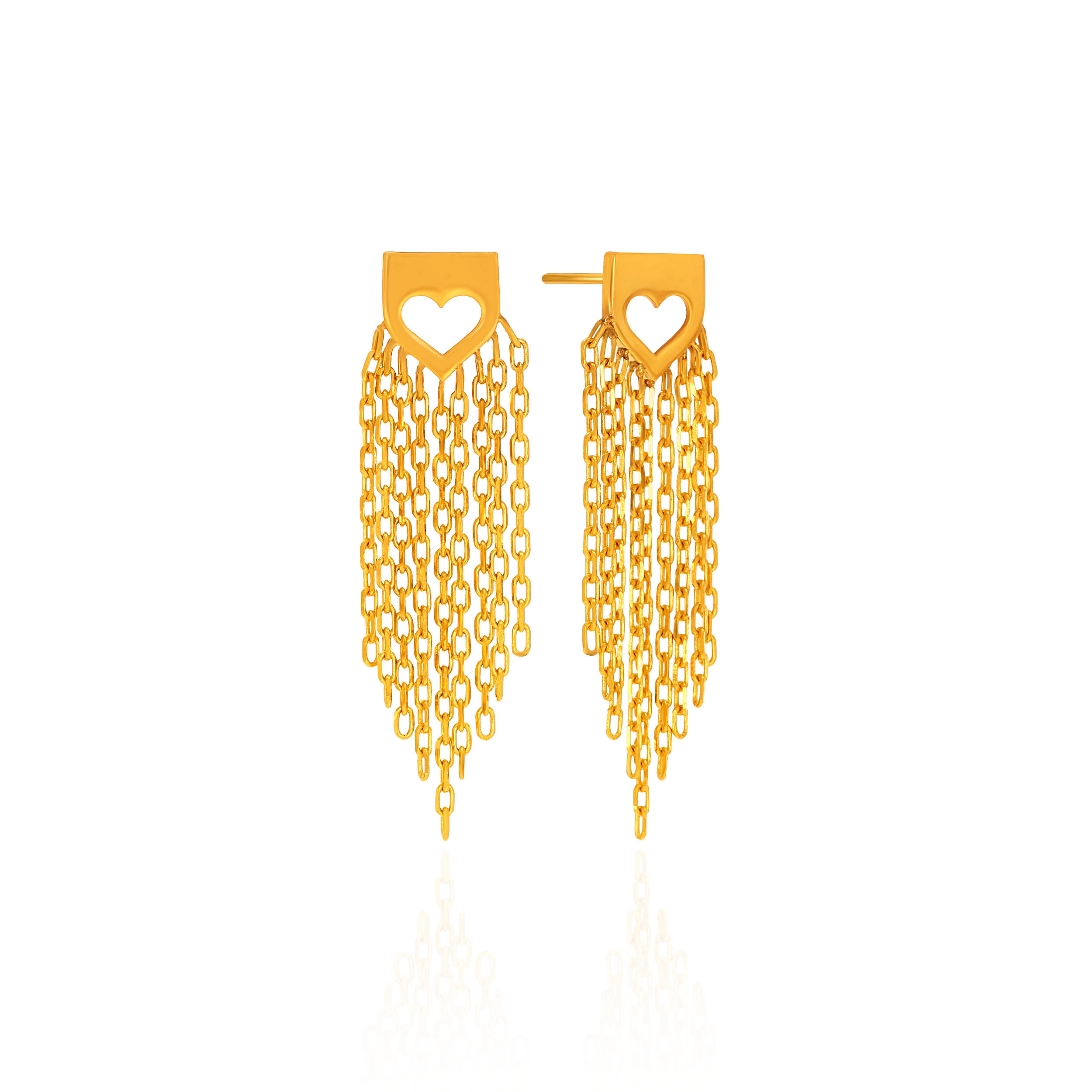 Whimsical Silhouette Tassel Gold Earrings - Senco Gold and Diamonds