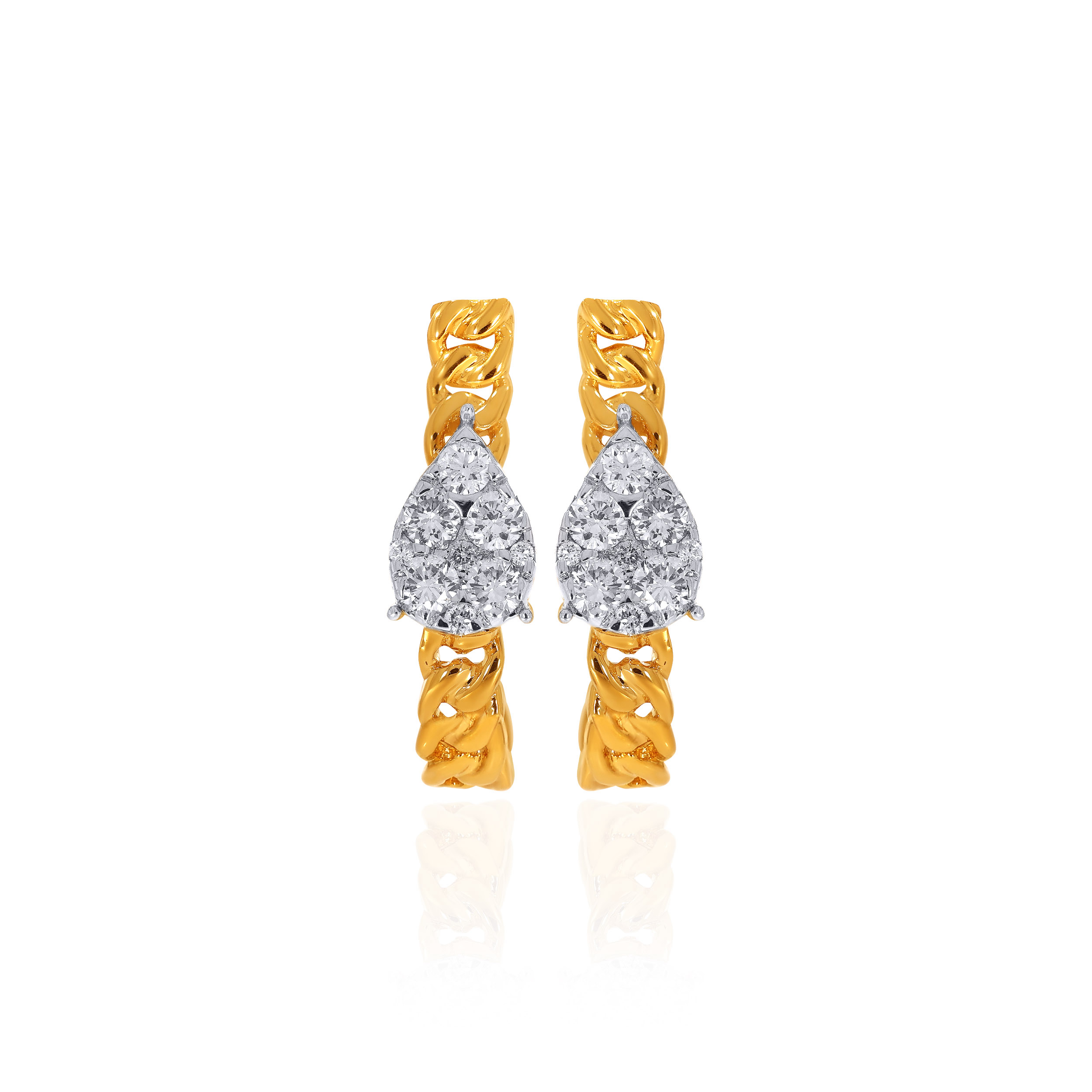 14K Yellow Gold Diamond Drop Earrings-DT-D000772720 - Senco Gold and Diamonds