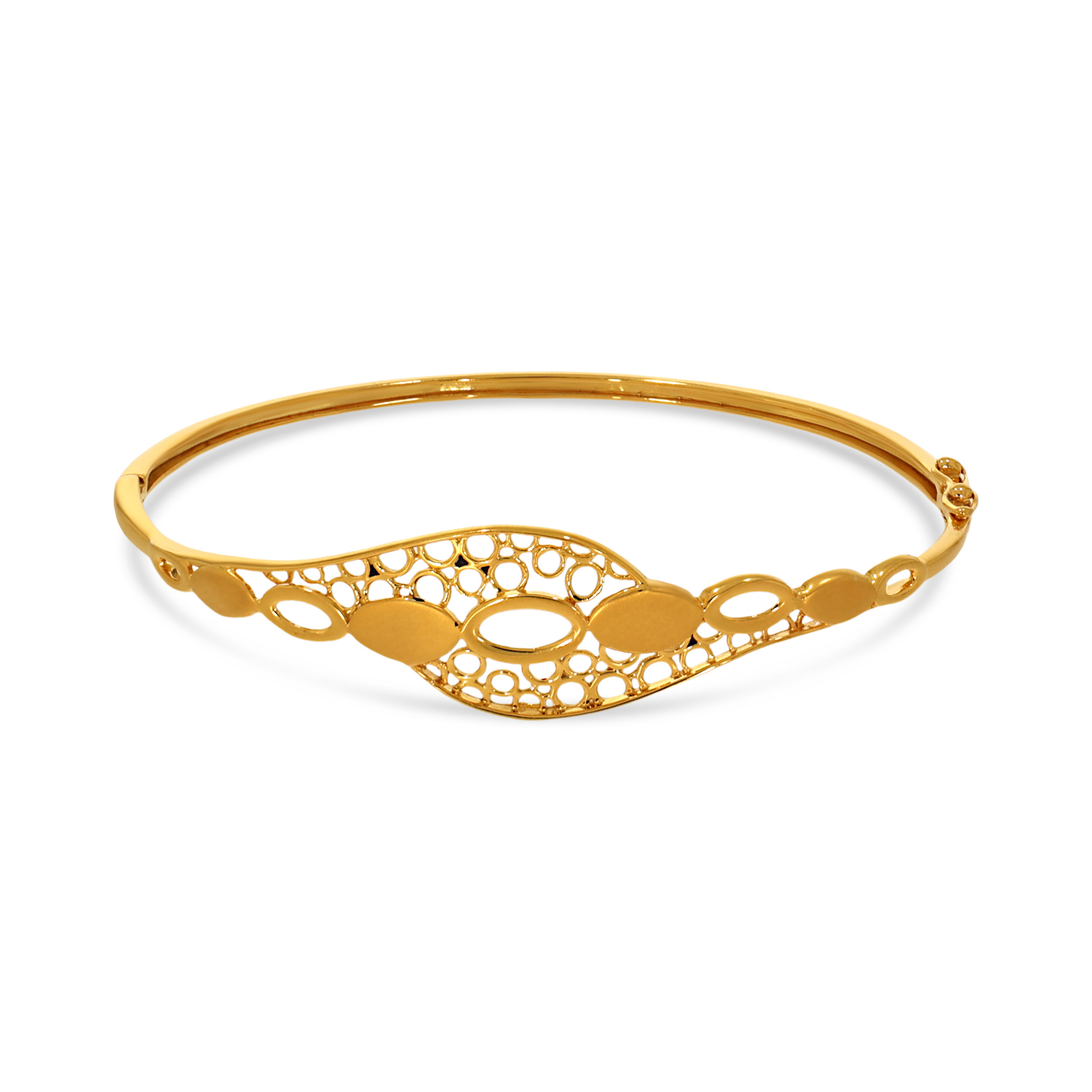 Woven Current Gold Chur Bangle - Senco Gold and Diamonds