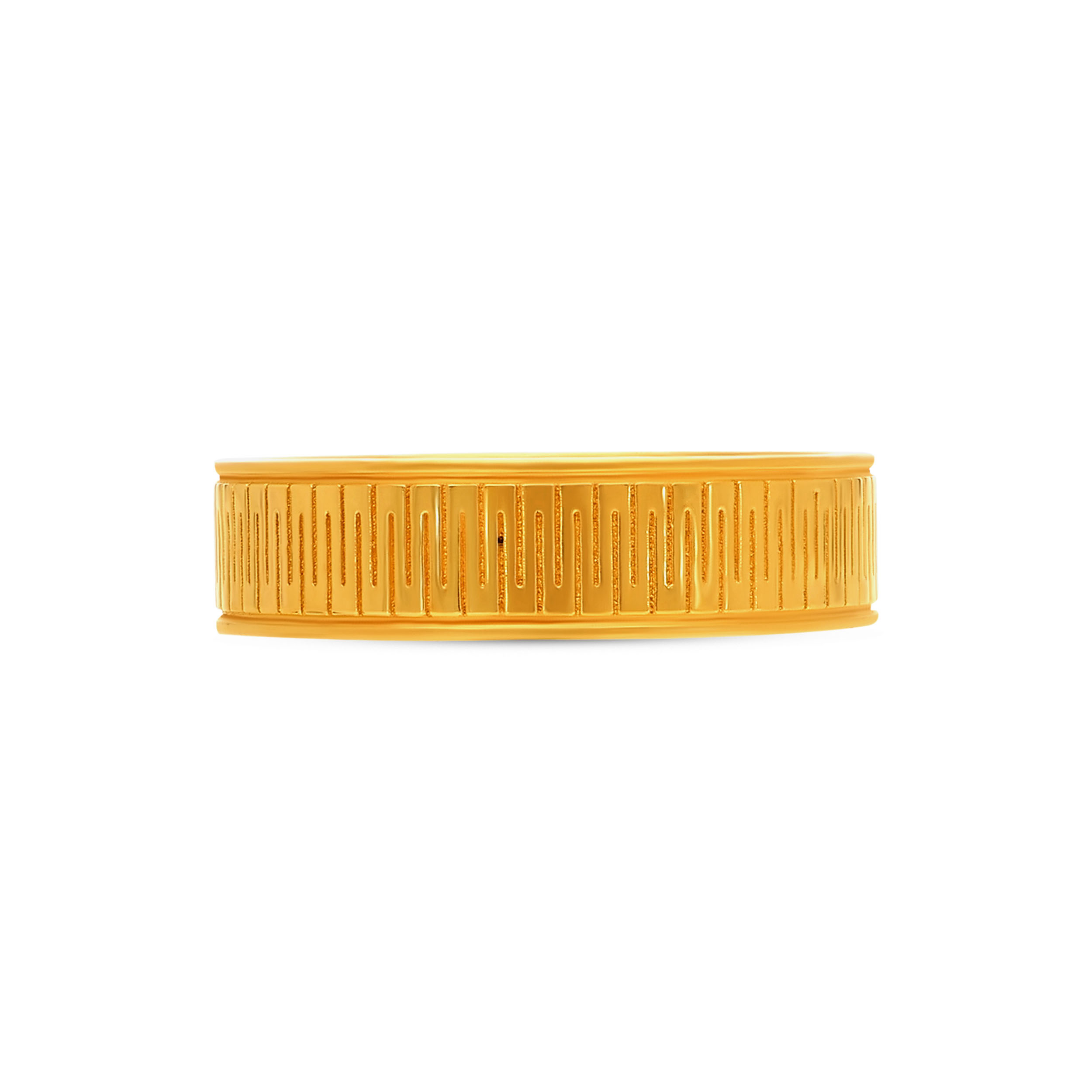Linear Engraved Men's Gold Ring - Senco Gold and Diamonds