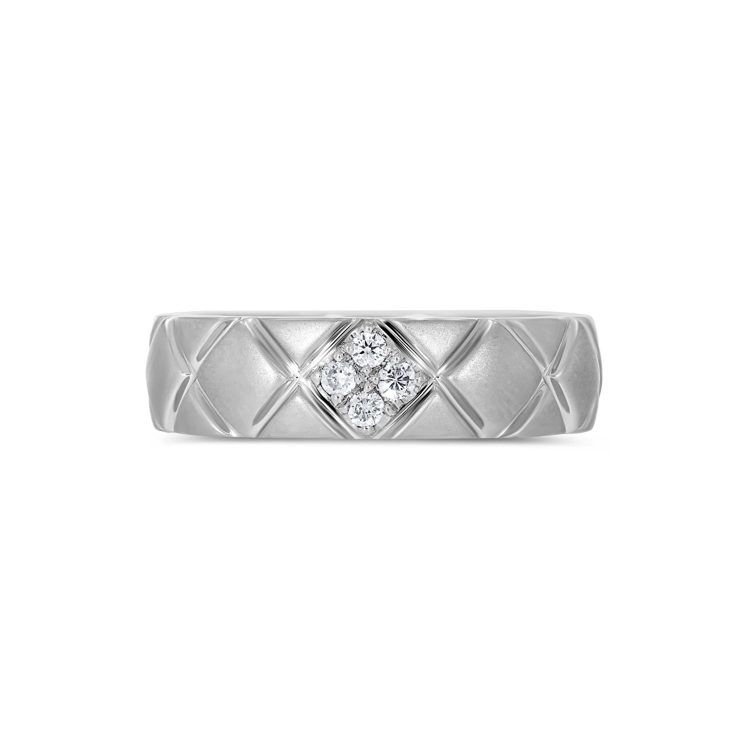 Quilted Platinum Men's Diamond Ring - Senco Gold and Diamonds