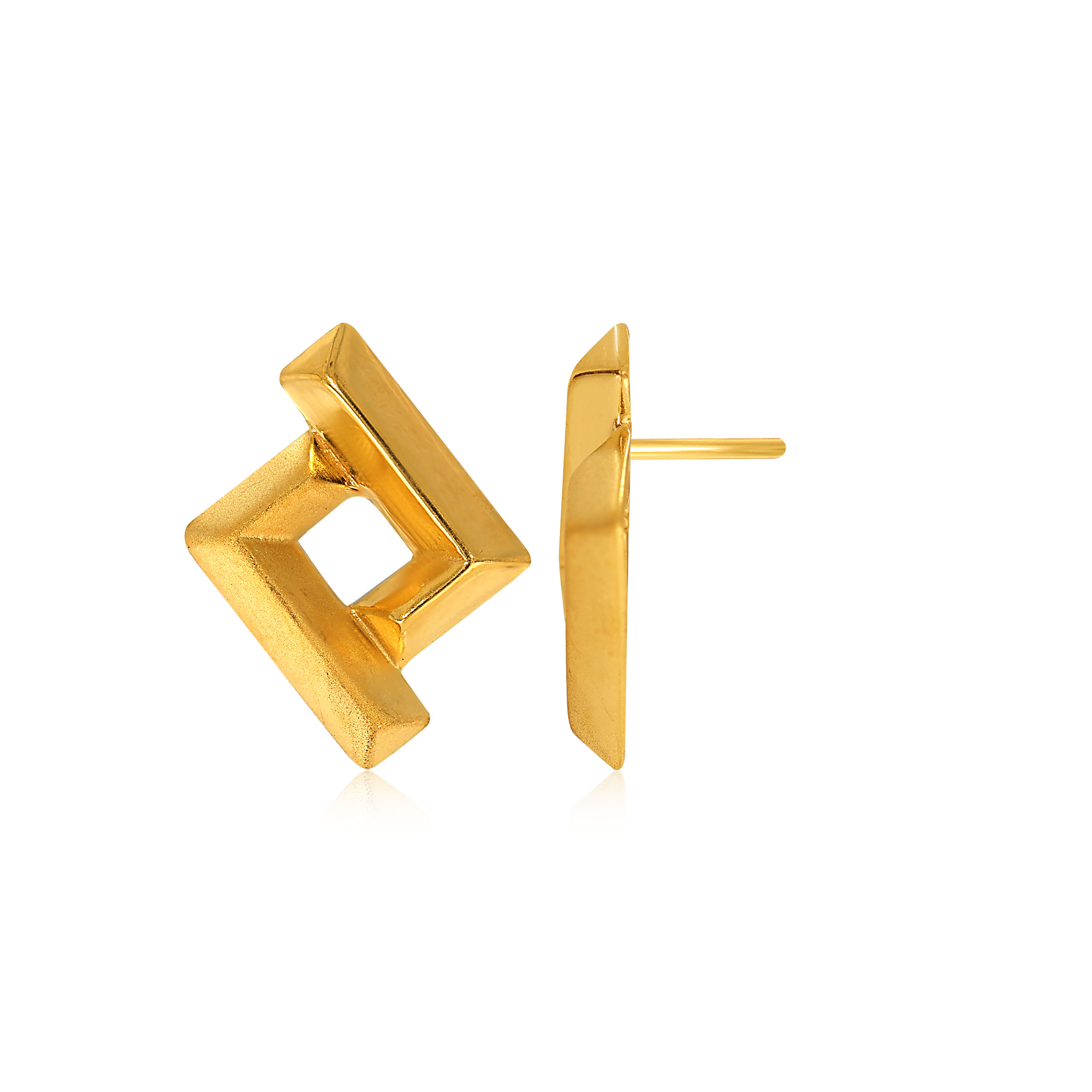 Rhombic Tales Gold Studs - Senco Gold and Diamonds