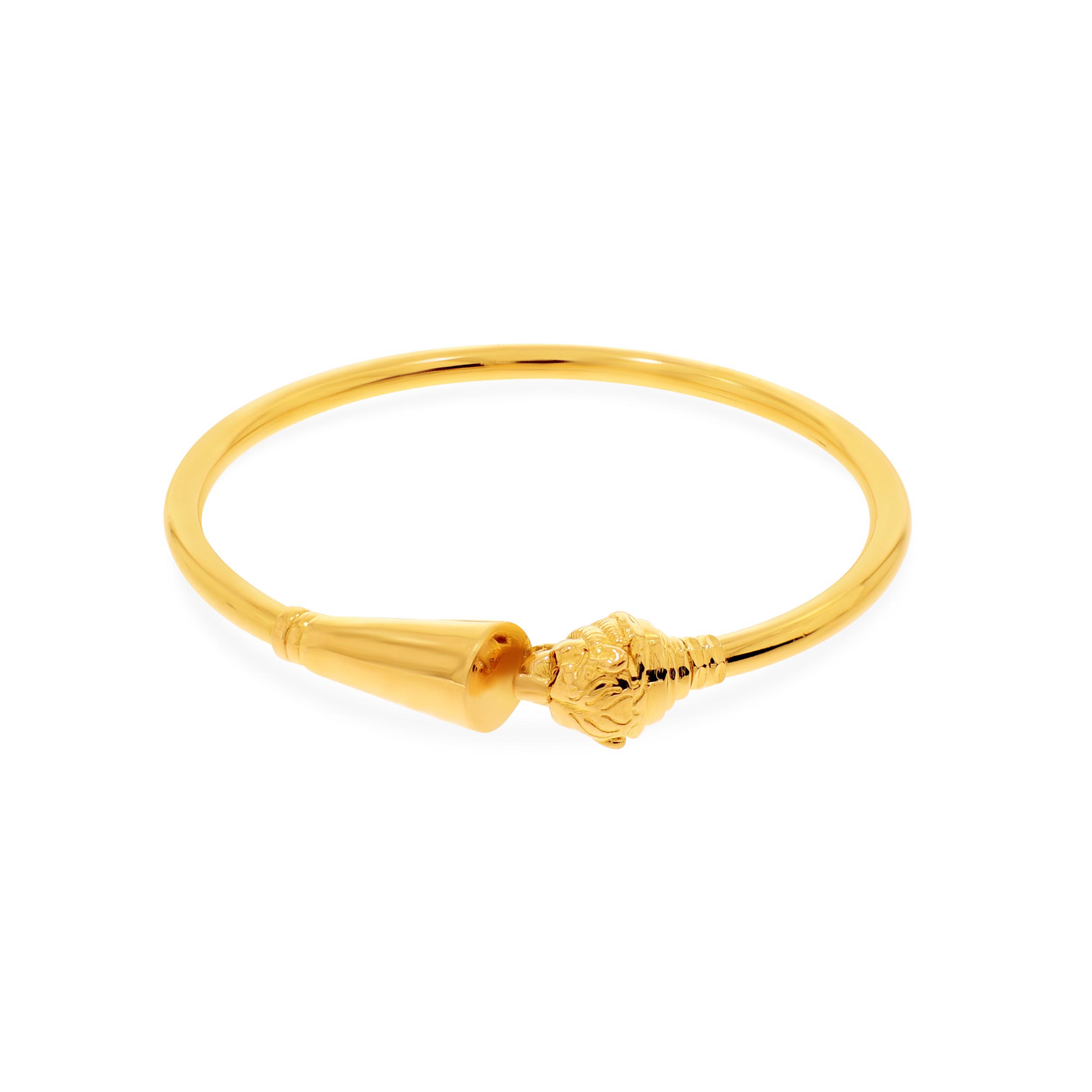 Ethnic Sheen Gold Mukh Bangle - Senco Gold and Diamonds