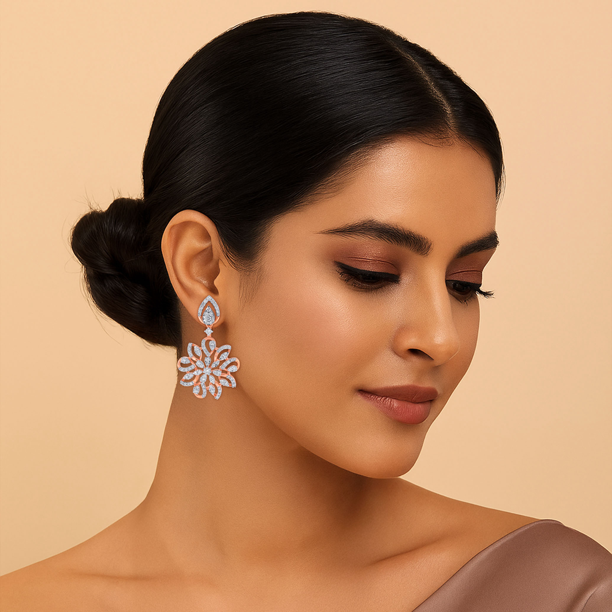 Rosabella Floral Diamond Earrings - Senco Gold and Diamonds