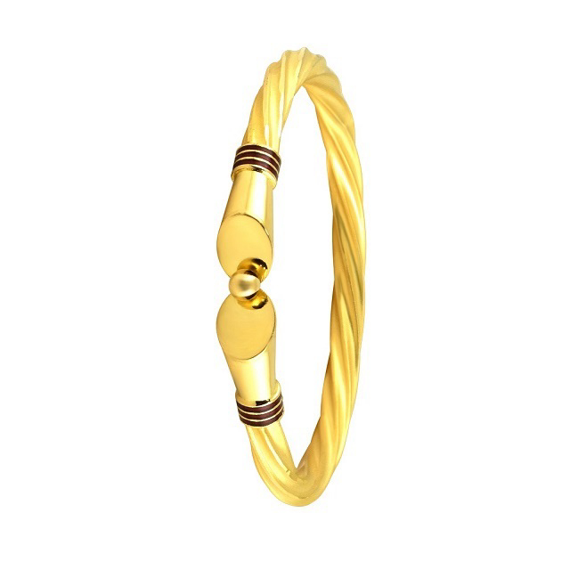Ropy Charm Gold Mukh Bangle - Senco Gold and Diamonds