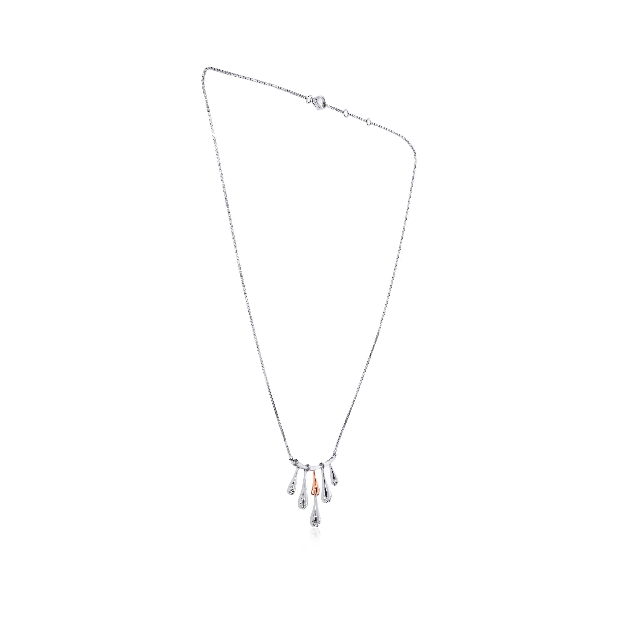 Impressive Droplets Platinum Diamond Chain Pendant - Senco Gold and Diamonds