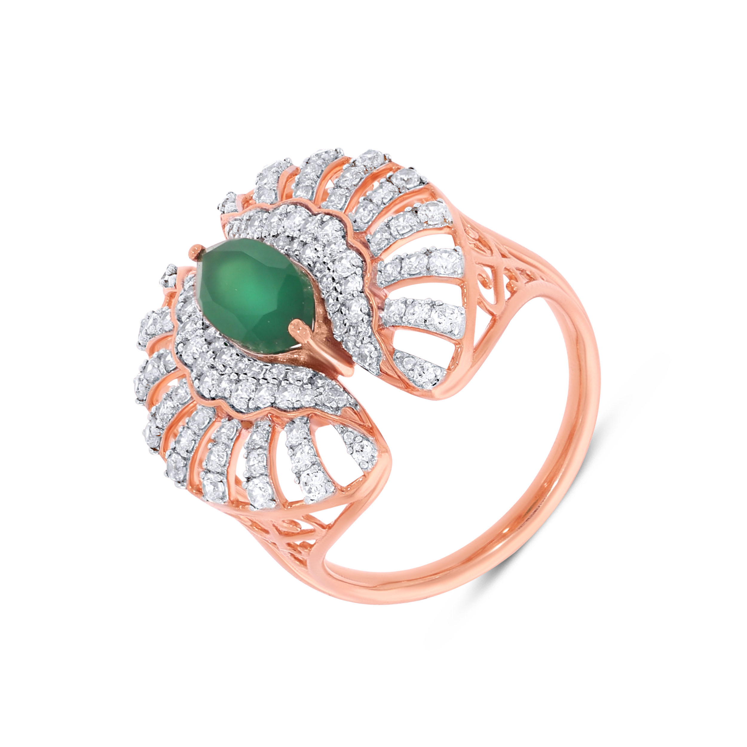 18K Rose Gold Diamond Ring-DLR-D000784652 - Senco Gold and Diamonds