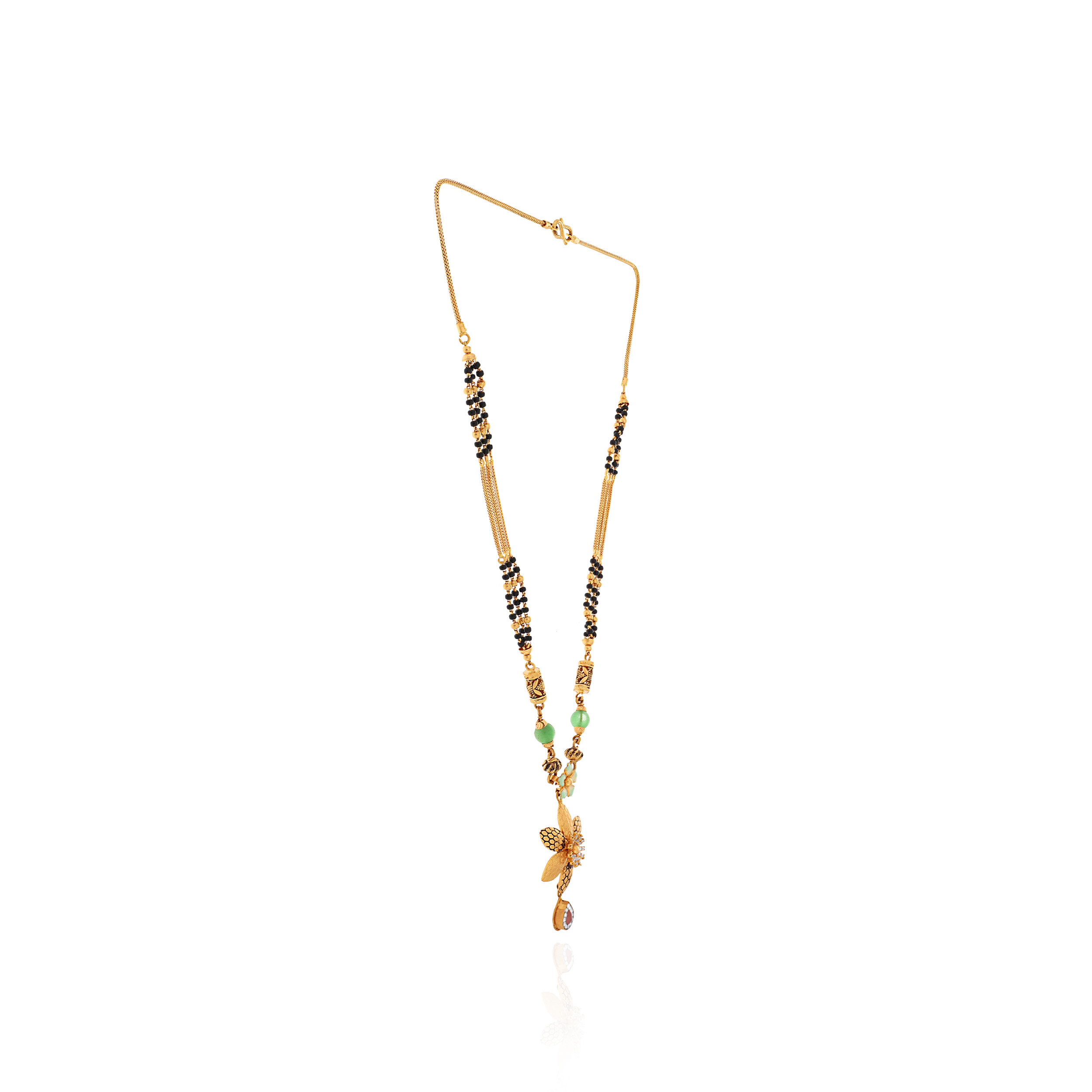 Blossom Charm Kundan Gold Mangalsutra - Senco Gold and Diamonds