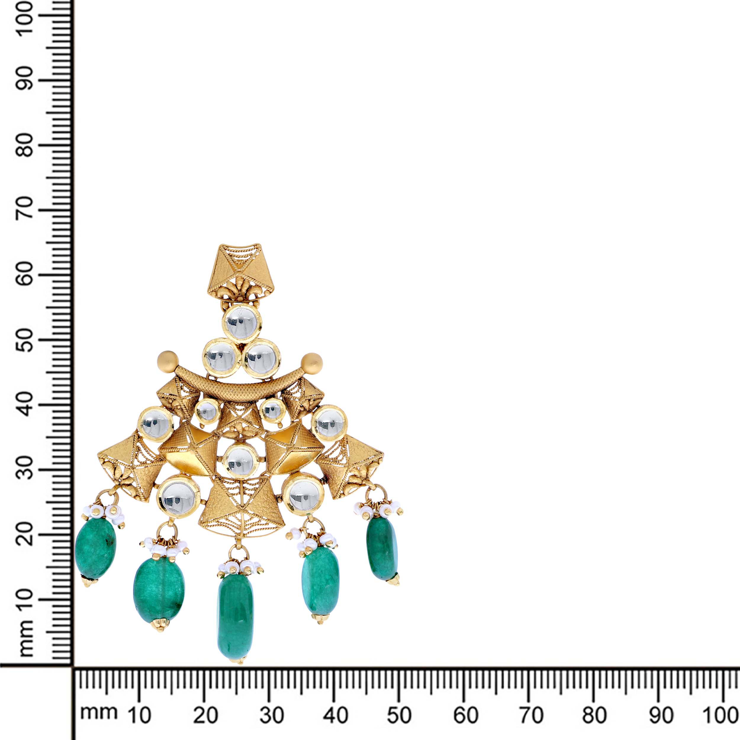 Alluring Antique Gold Kundan Danglers - Senco Gold and Diamonds