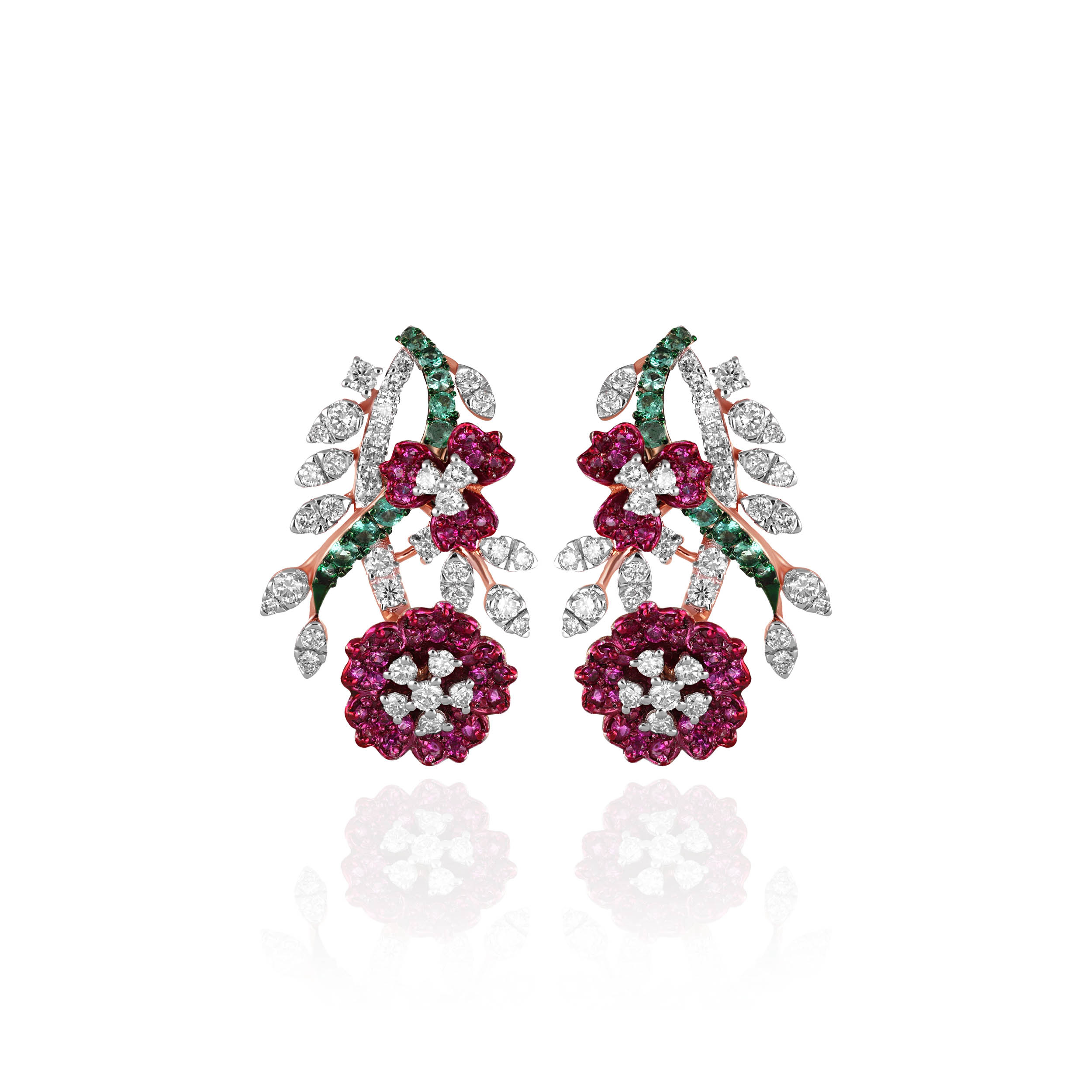 Nocturne Blossom Diamond Earrings - Senco Gold and Diamonds